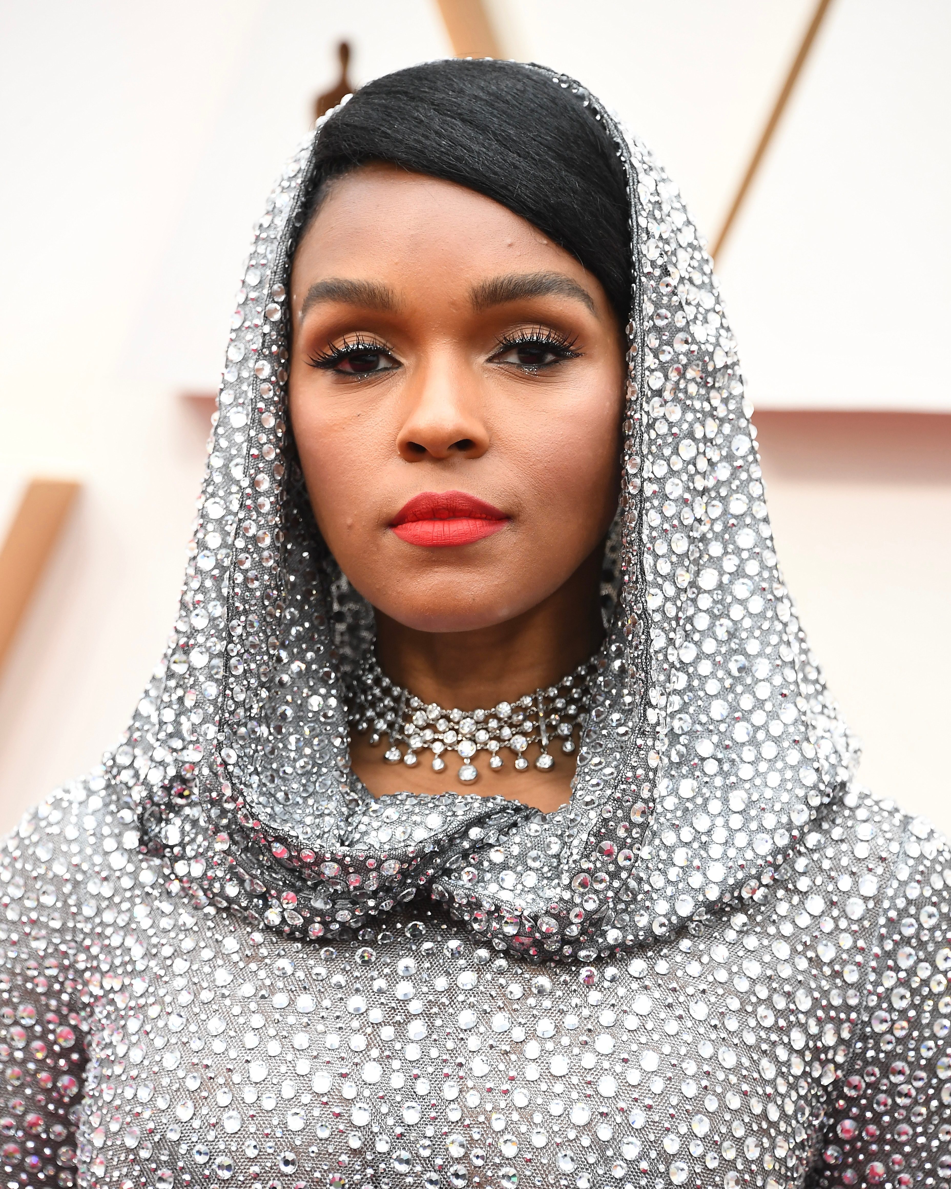 Janelle Monae wearing diamond jewellery at the Oscars