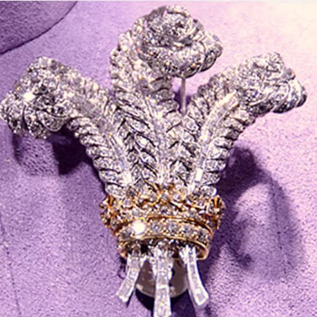 Prince of Whales feathered diamond brooch purchased as an addition to the notable Elizabeth Taylor jewelry collection