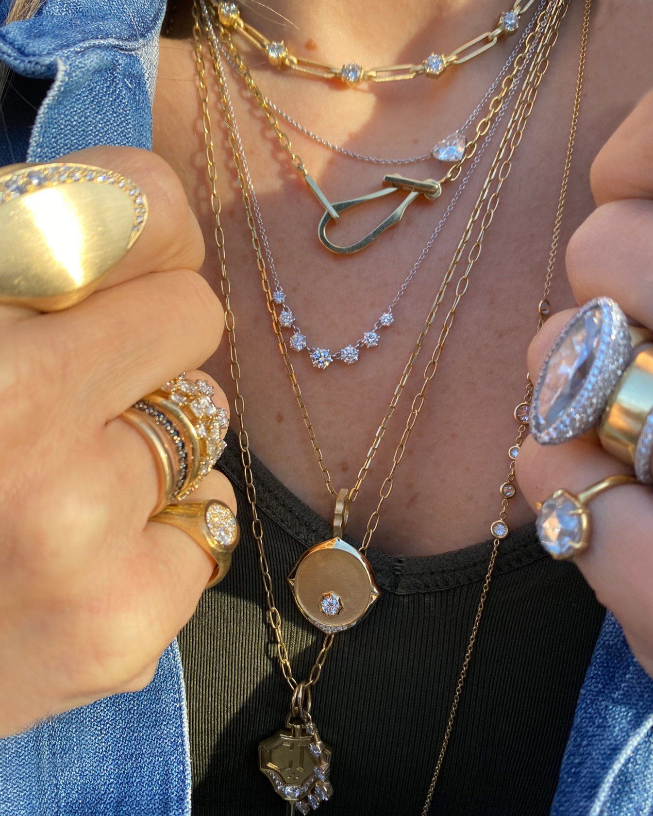diamond layered necklaces