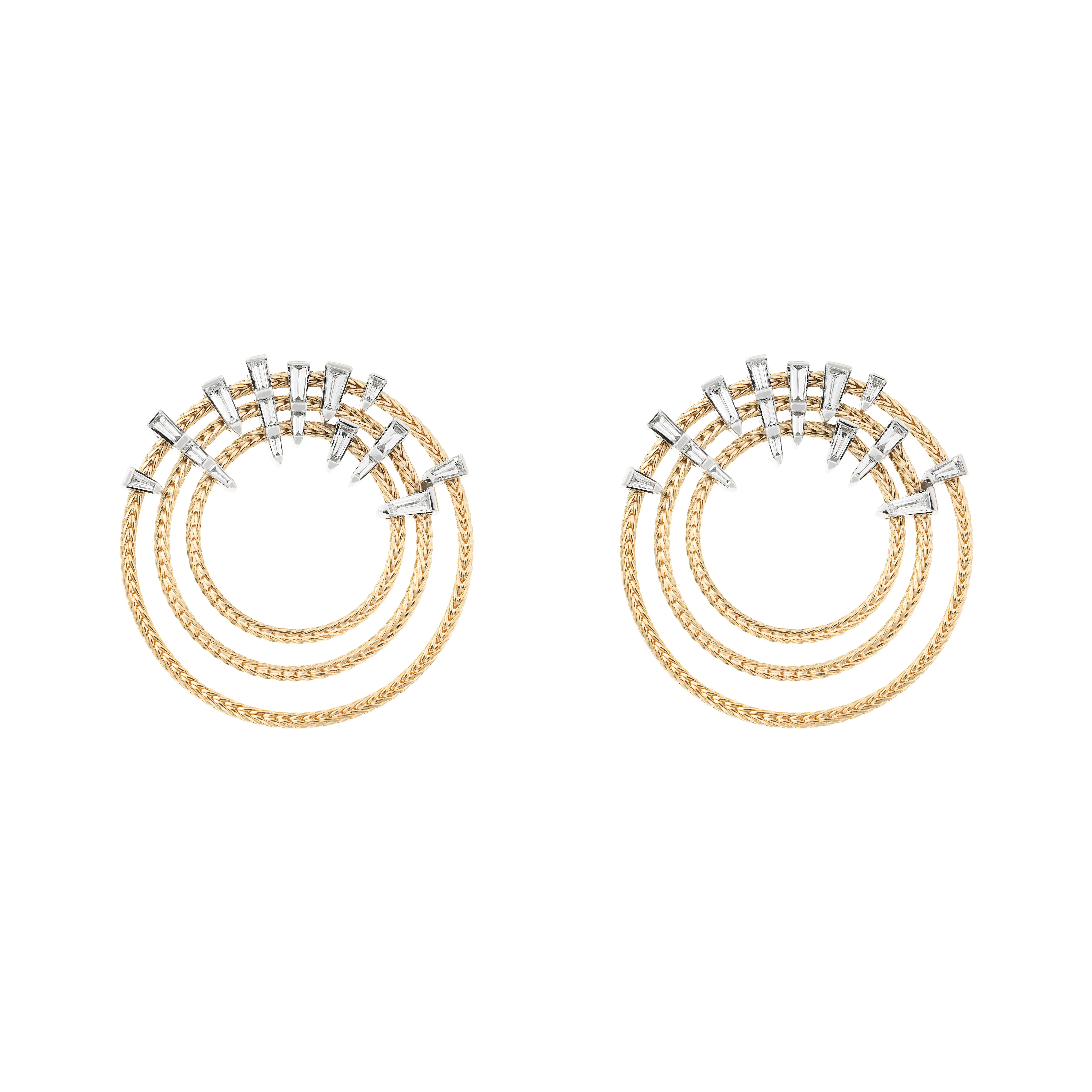 gold and diamond hoops