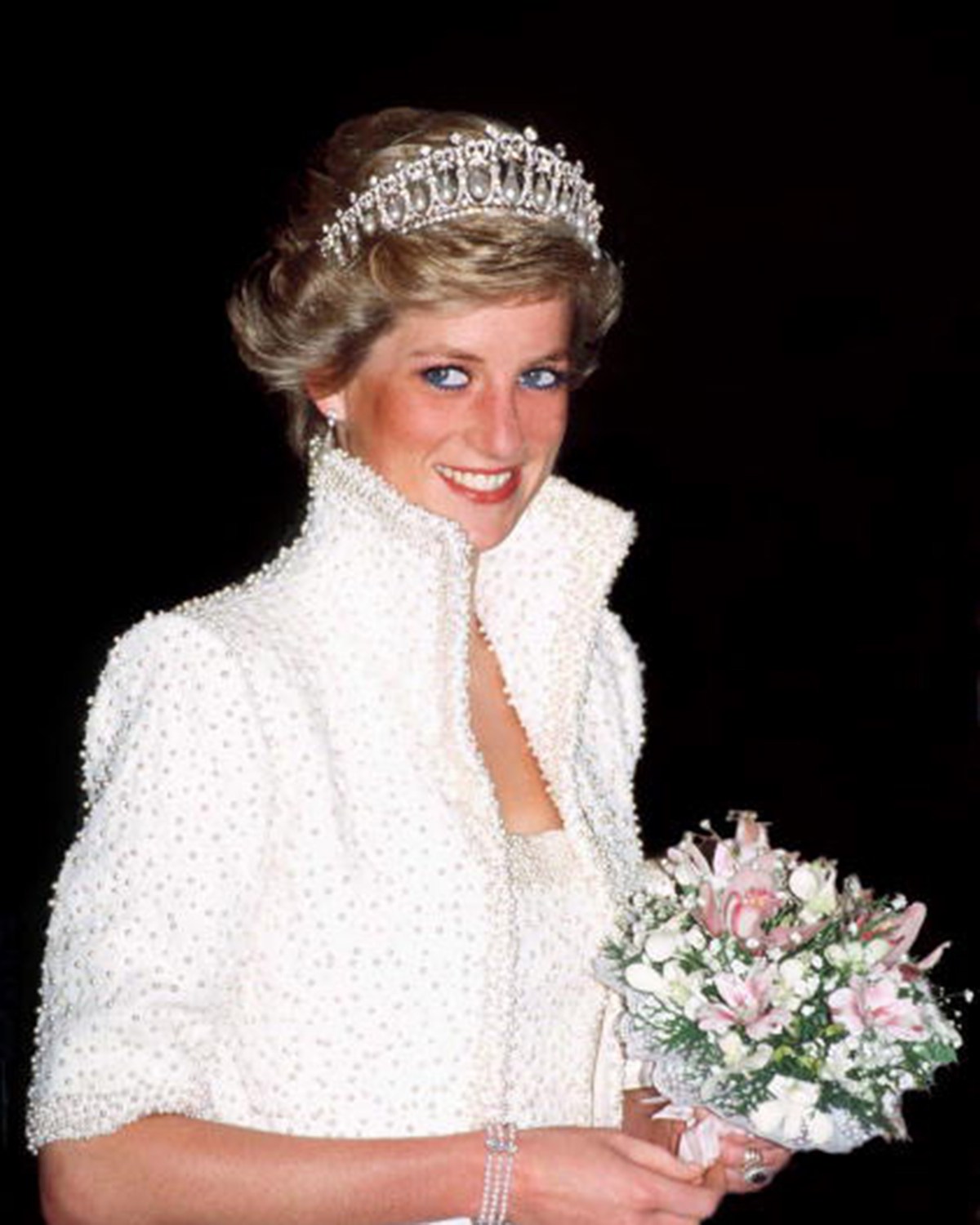 Princess Diana wearing the Cambridge Lover’s Knot Tiara