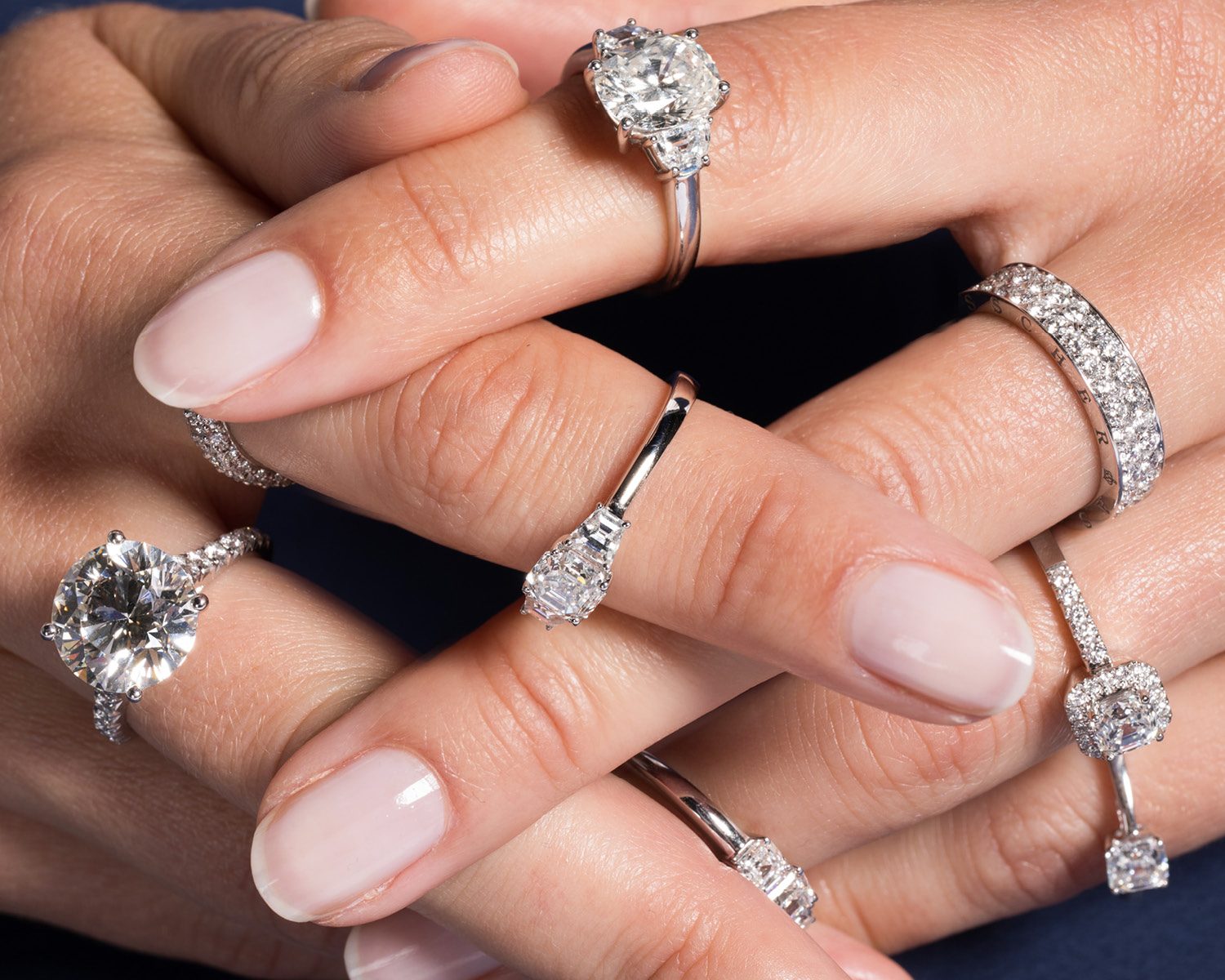A sparkling selection of Royal Asscher engagement rings