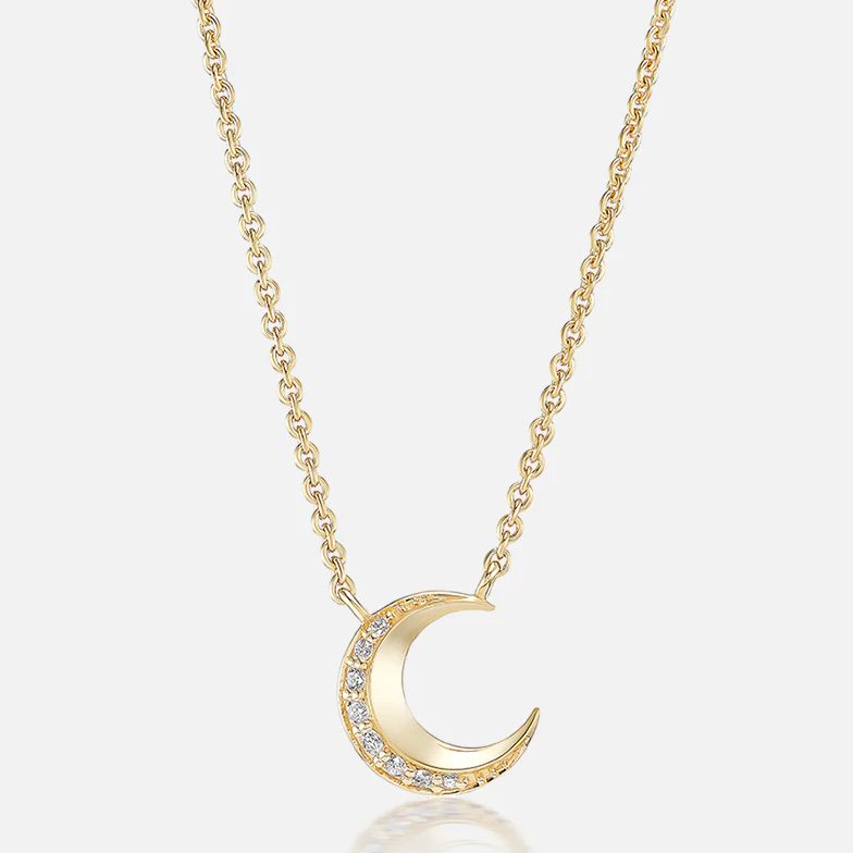 diamond moon pendant