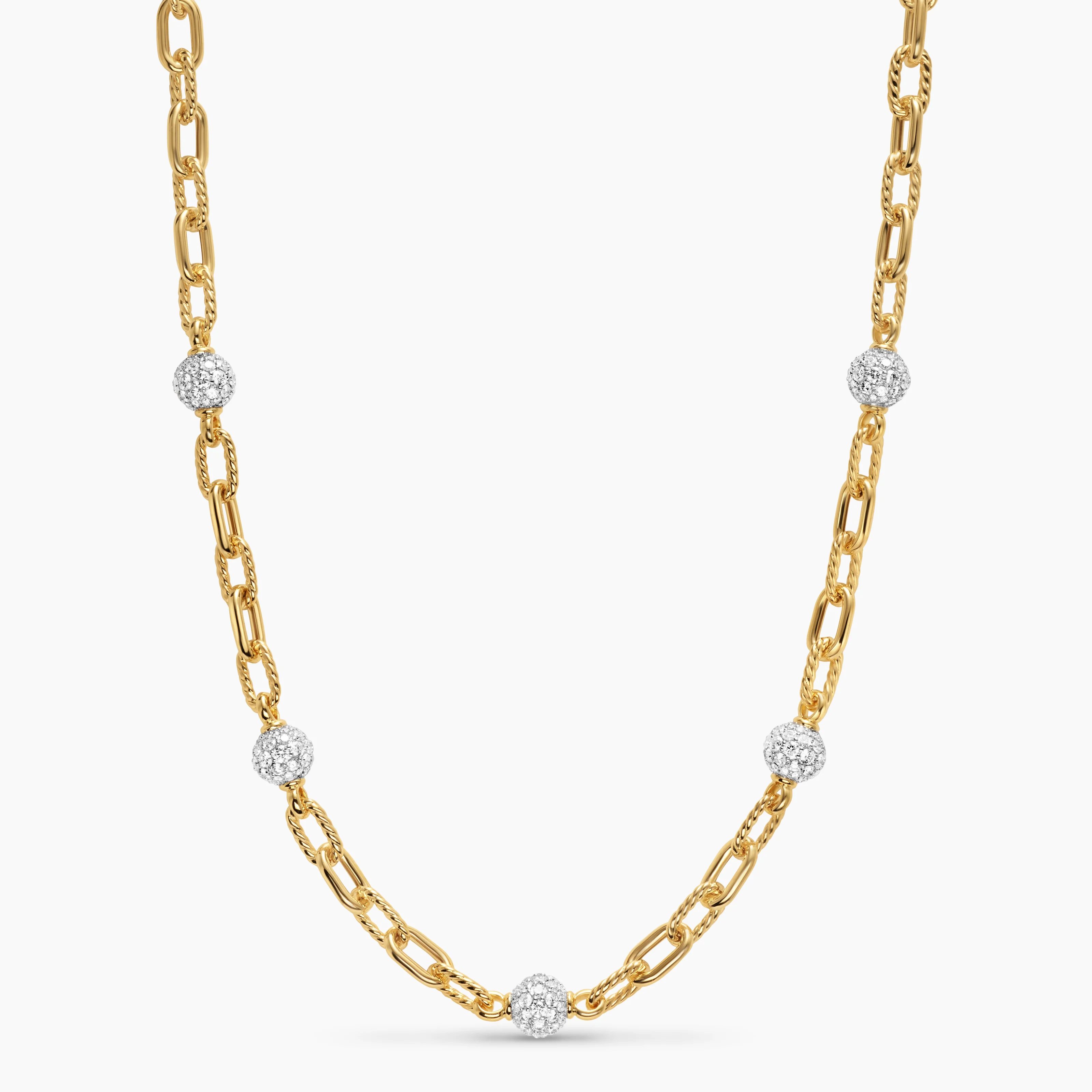 gold chain with diamond pave details