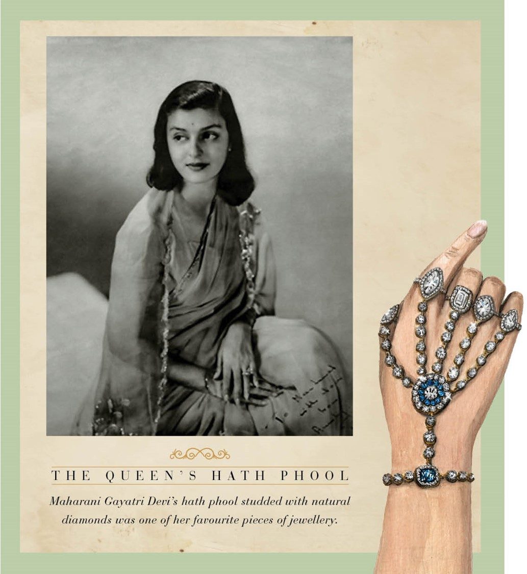 Hath Phool design with fancy diamond shapes