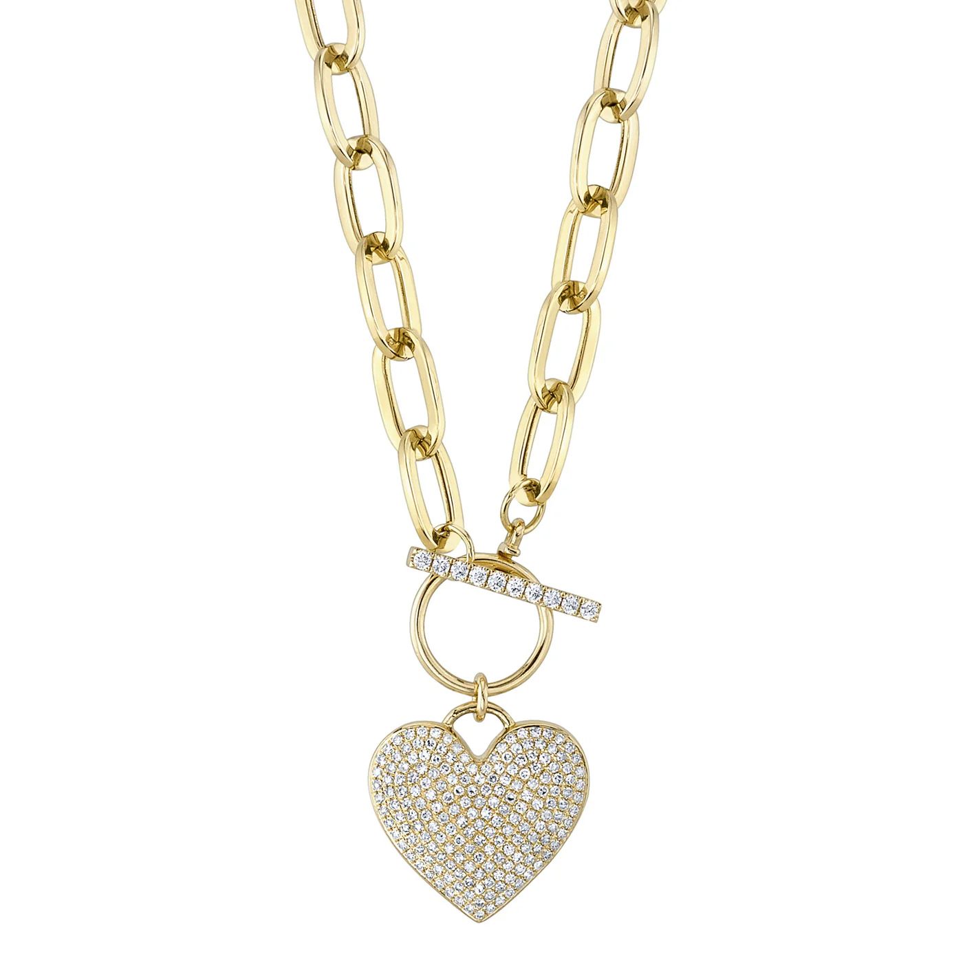diamond heart pendant on a chain