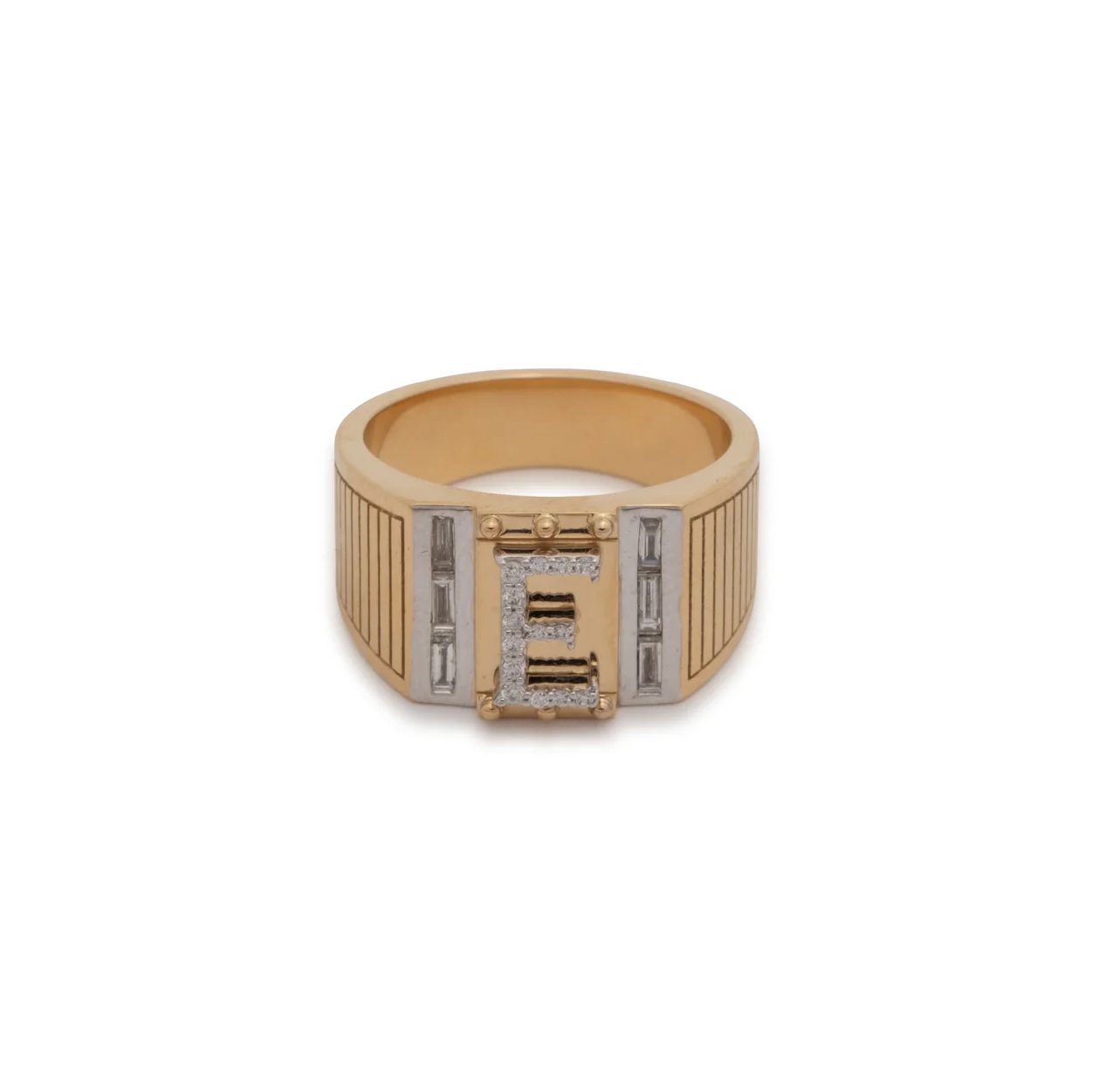 diamond stackable ring with intiial