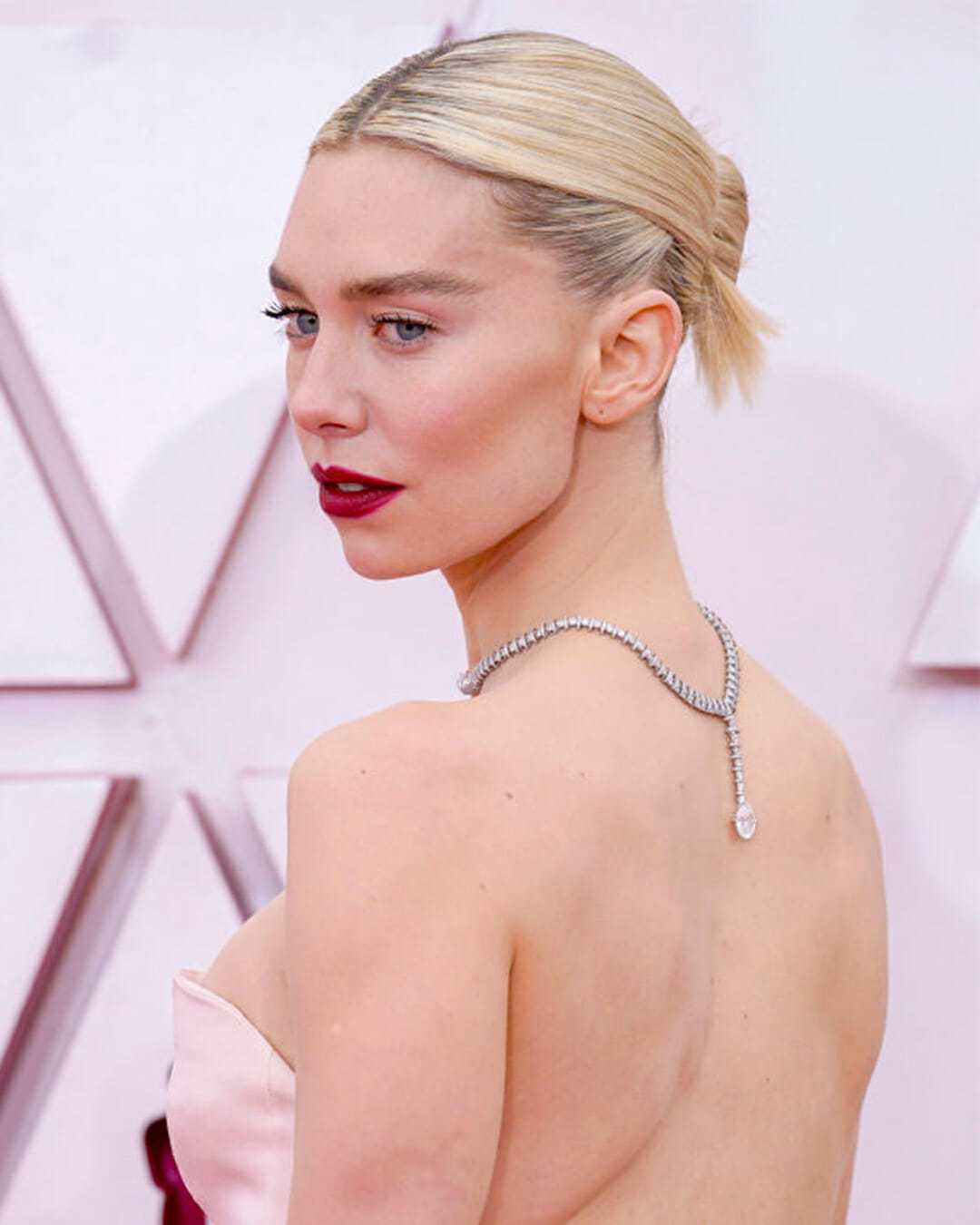 Vanessa Kirby Wore a Diamond Cartier Back Necklace to the 2021 Oscars
