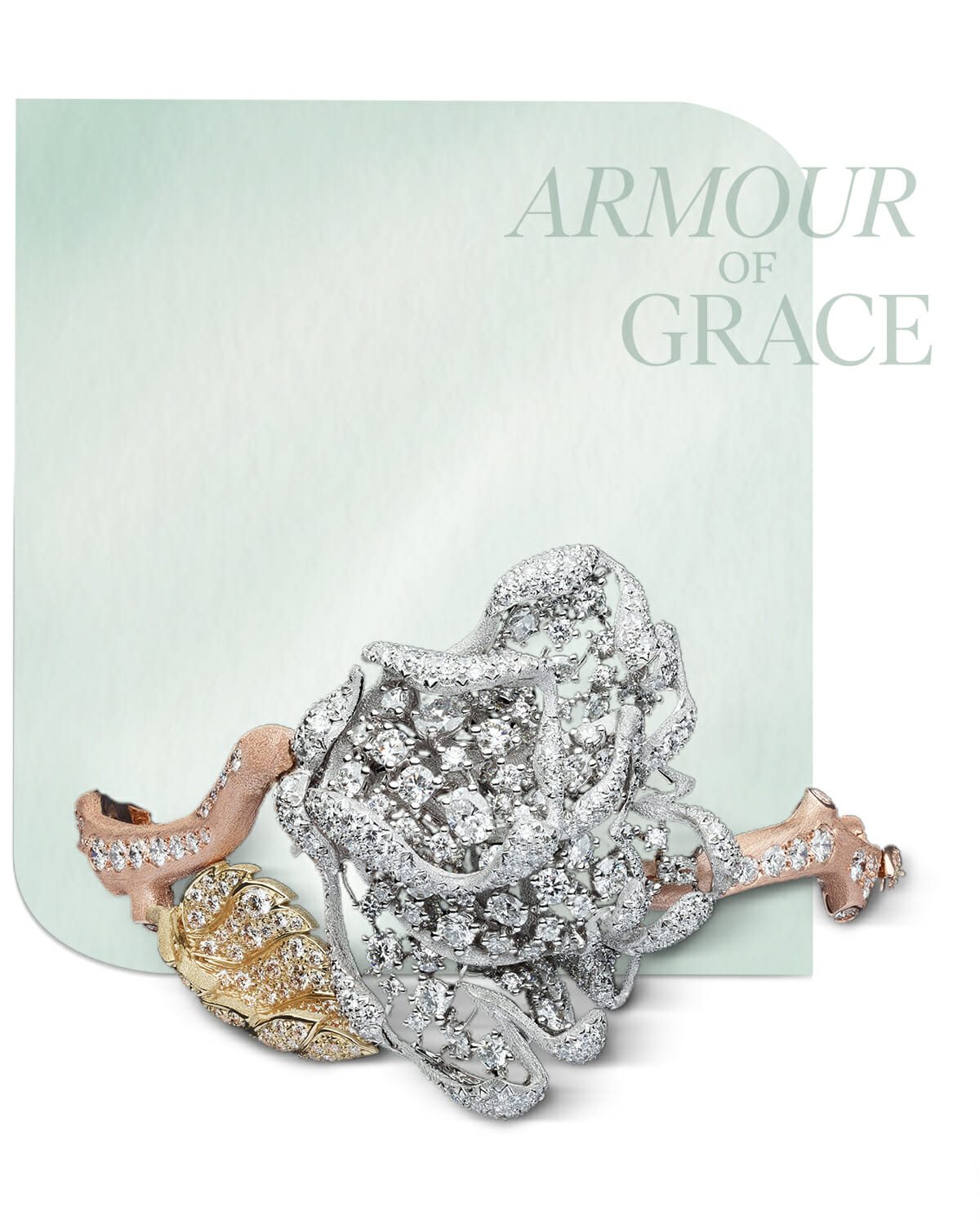 pink and yellow gold and diamond Rose Dior bracelet