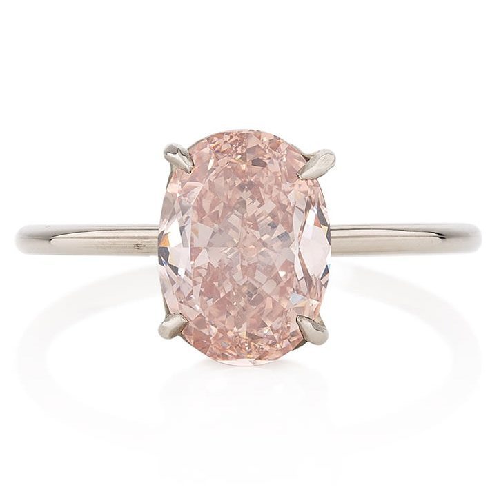 ring auction: orangey pink diamond ring Jewelry Auction