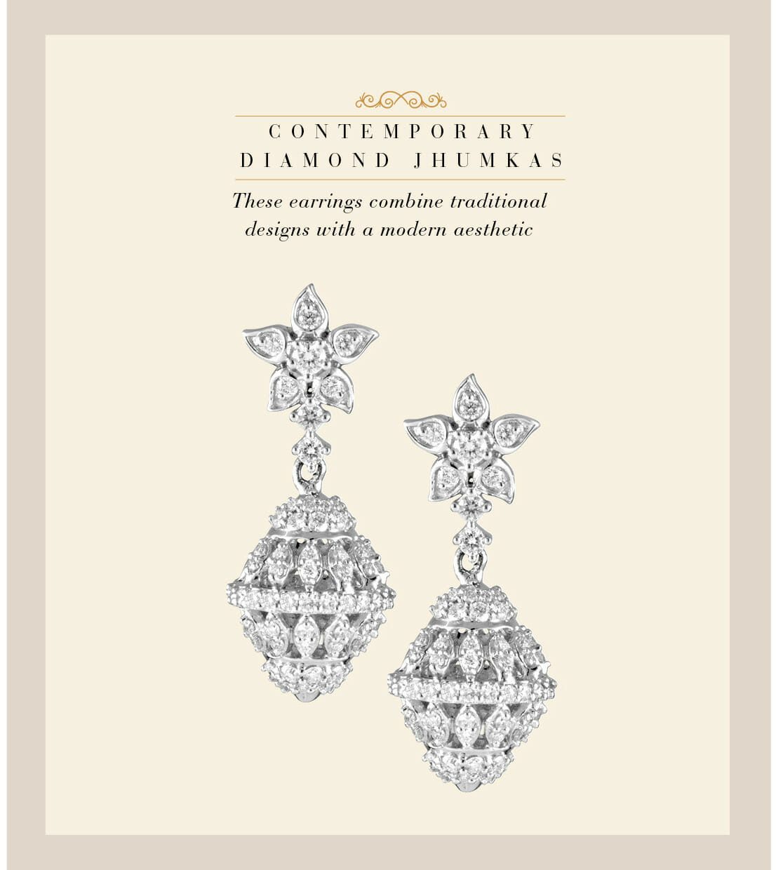 Contemporary Diamond Jhumkas