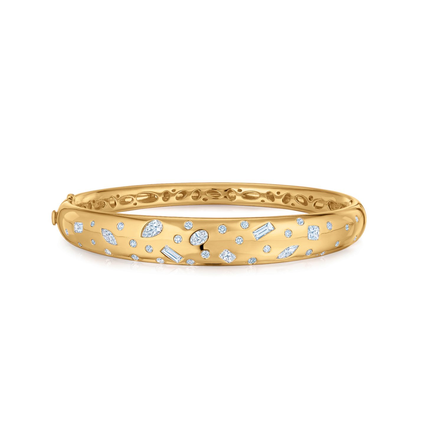 multi shape diamond bangle