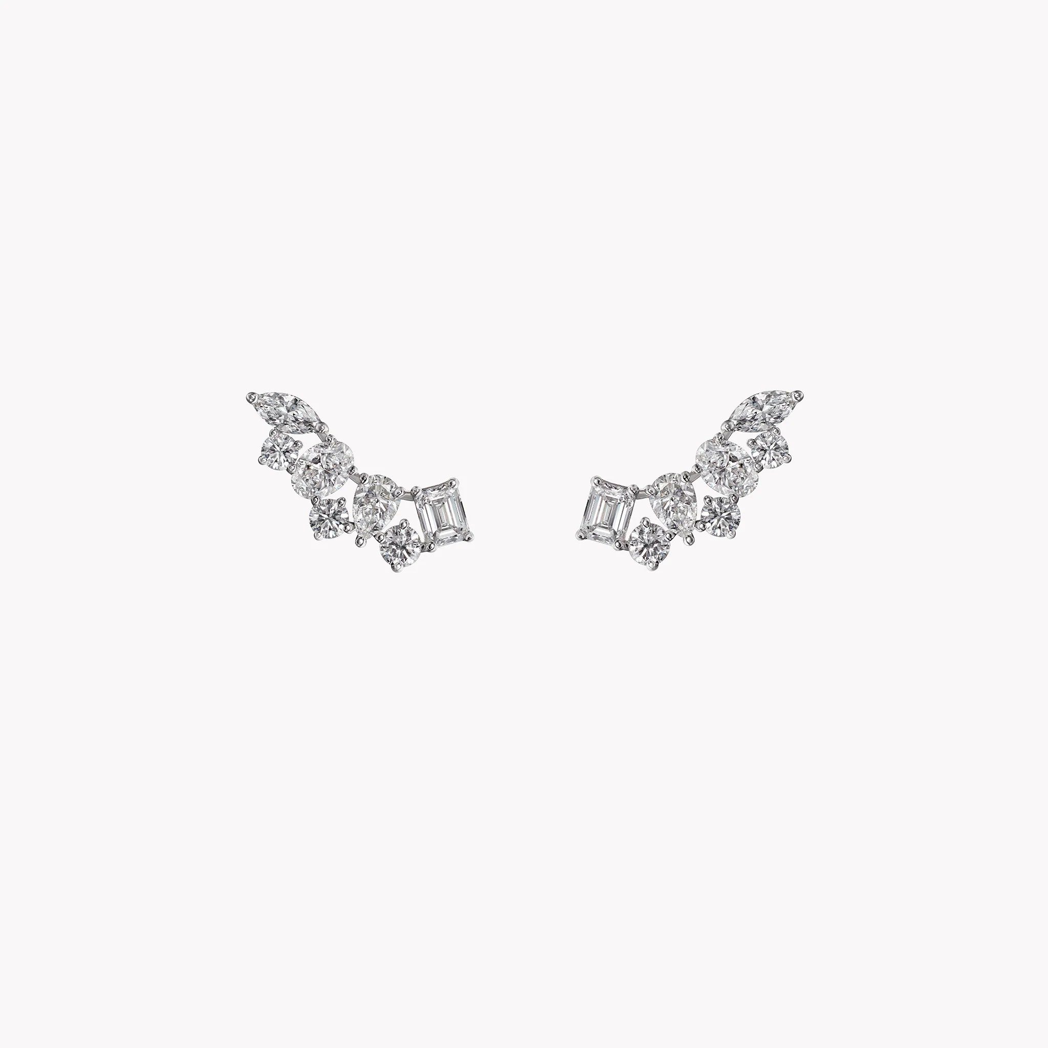 multi shape diamonds earrings