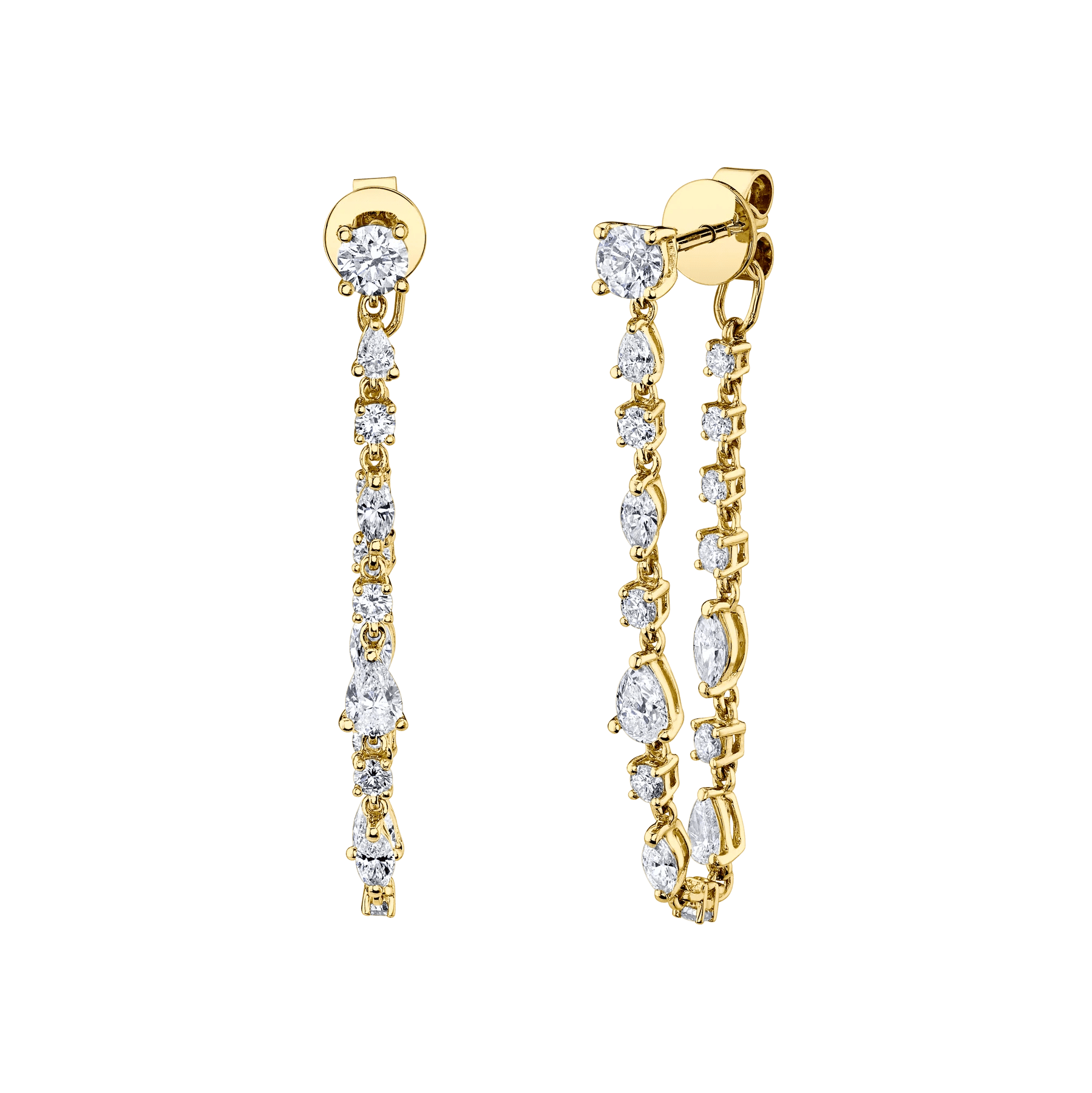 multi shape diamond earrings