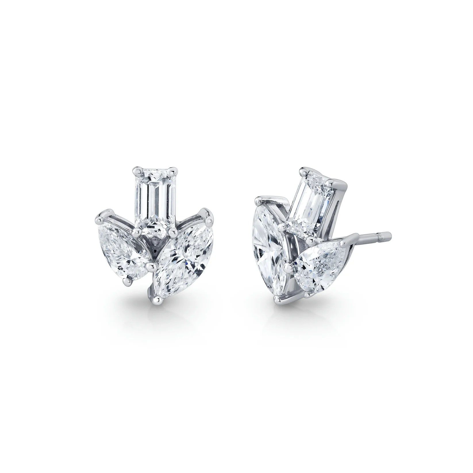 multi shape diamond earrings