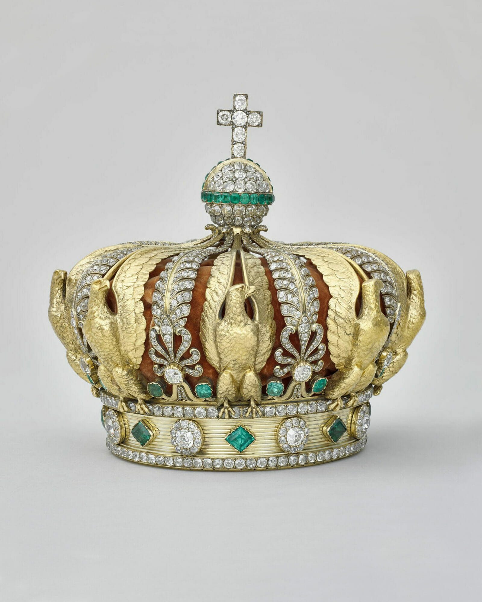 Empress Eugénie's crown featuring 1,354 diamonds and 56 emeralds.