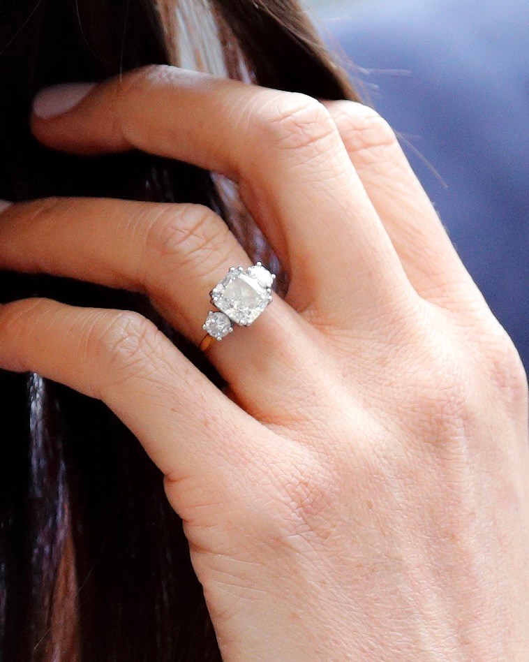 Duchess Meghan Markle's Responsibly-Sourced Cushion-Cut Diamond is one of the most iconic royal engagement rings