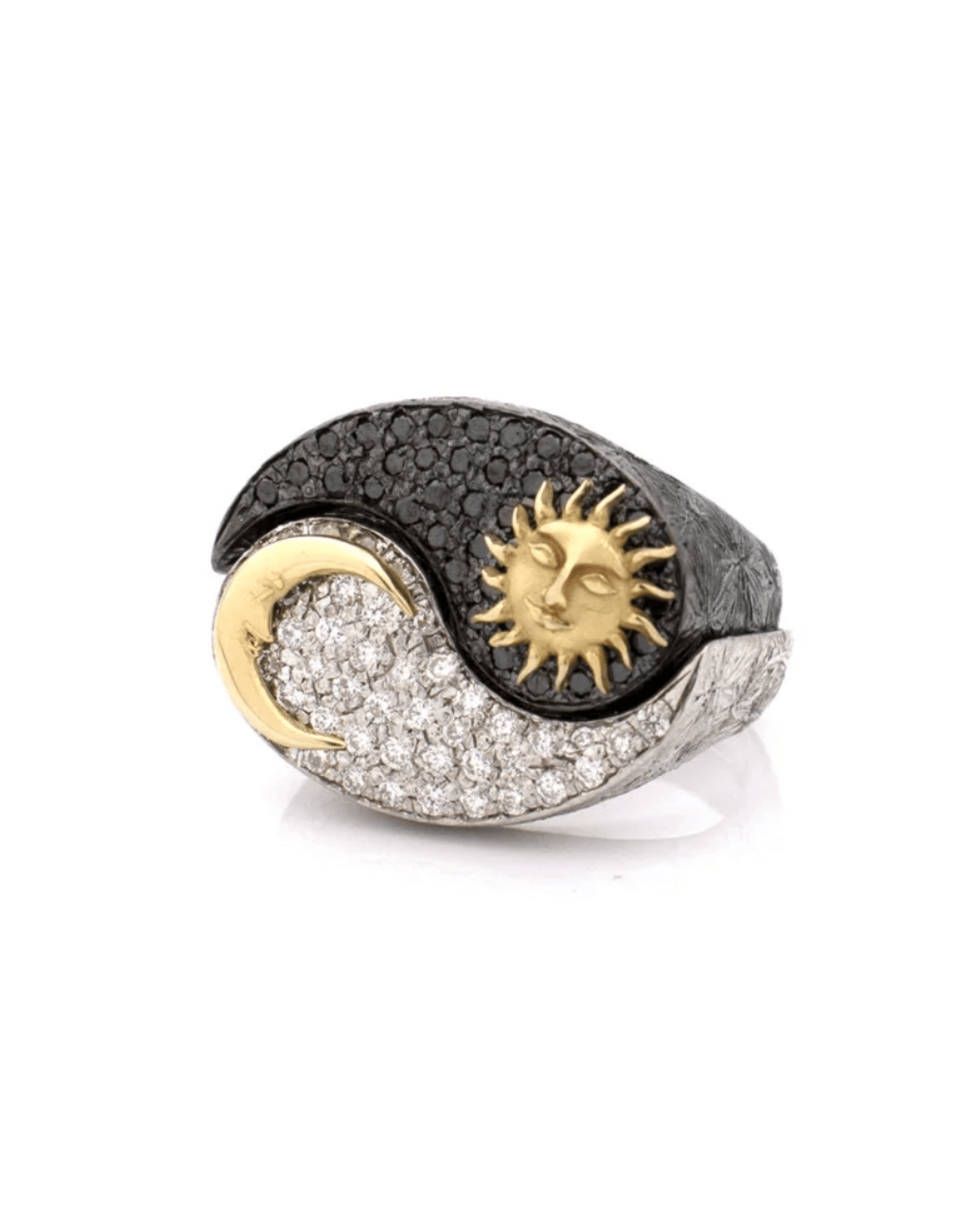 Black and white diamond ring