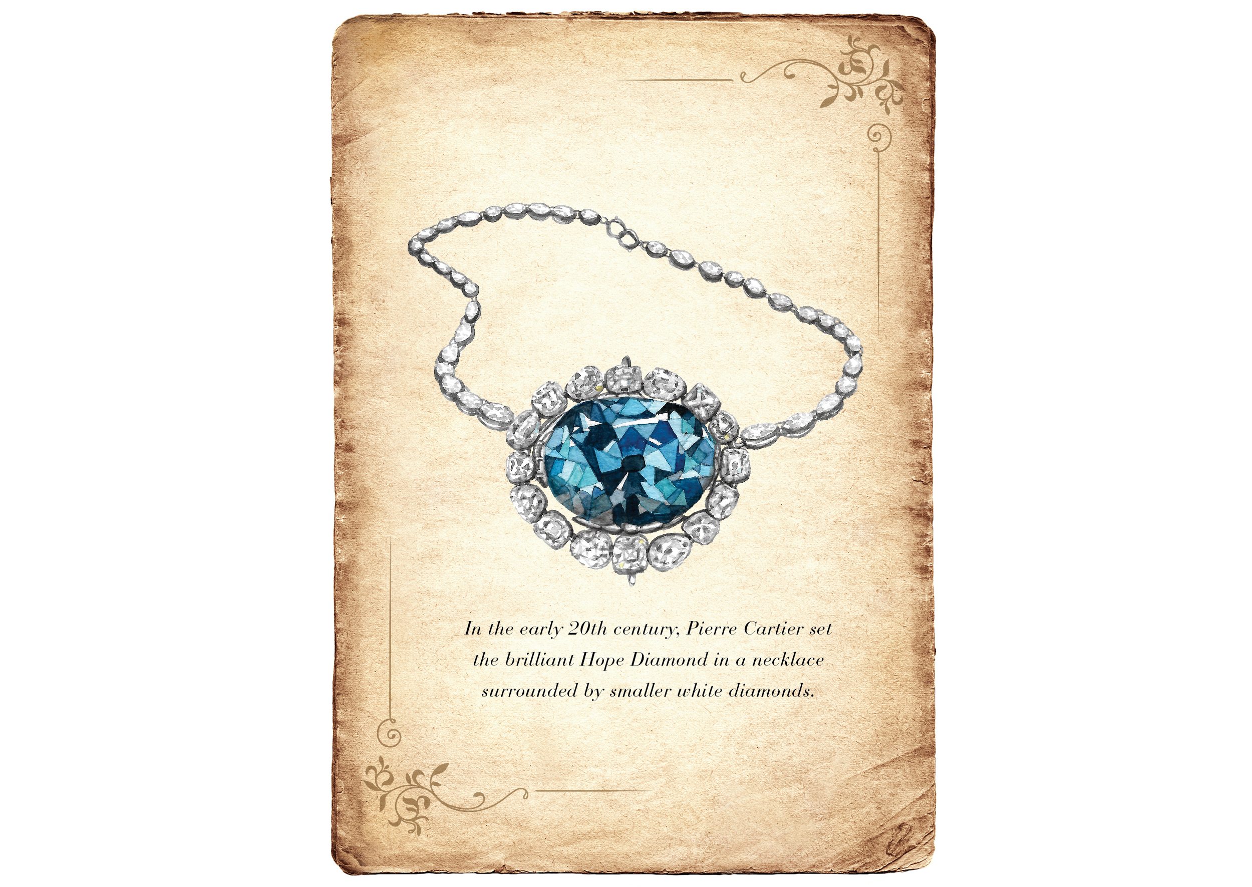 Hope Diamond in the necklace