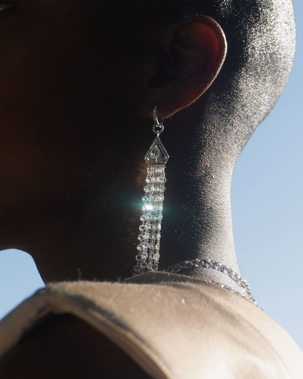 64facets rose cut diamond earrings