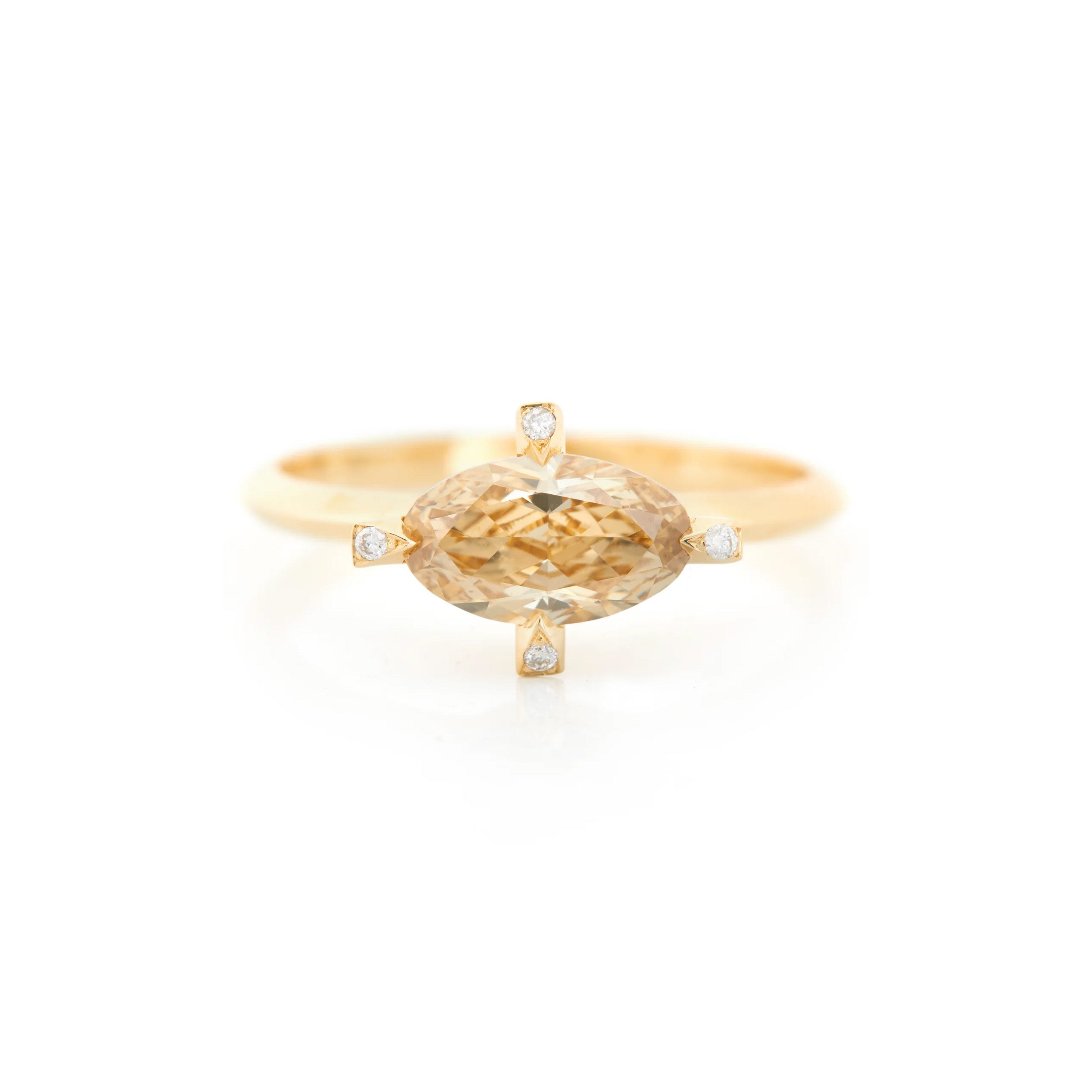 champange diamond ring
