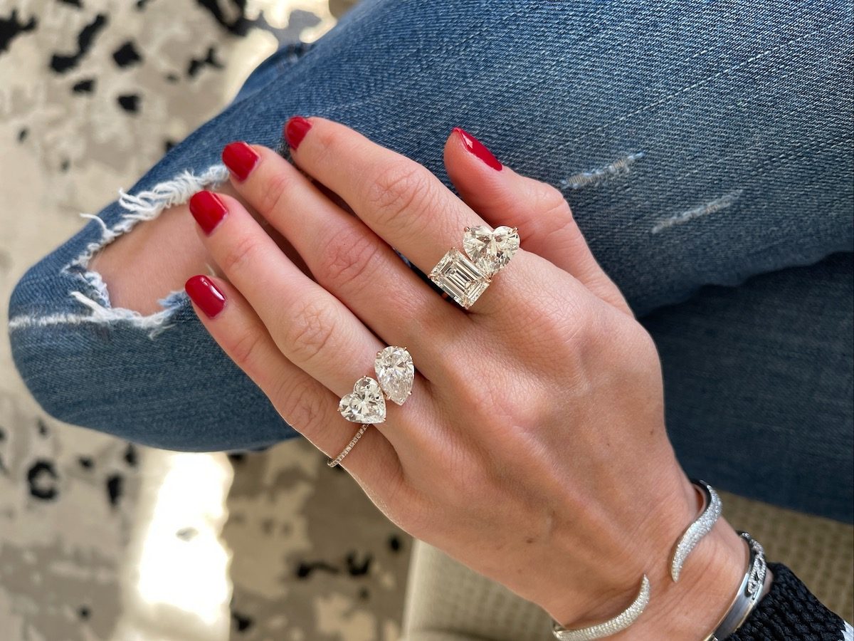 Stephanie Gottlieb two stone diamond engagement ring look bigger