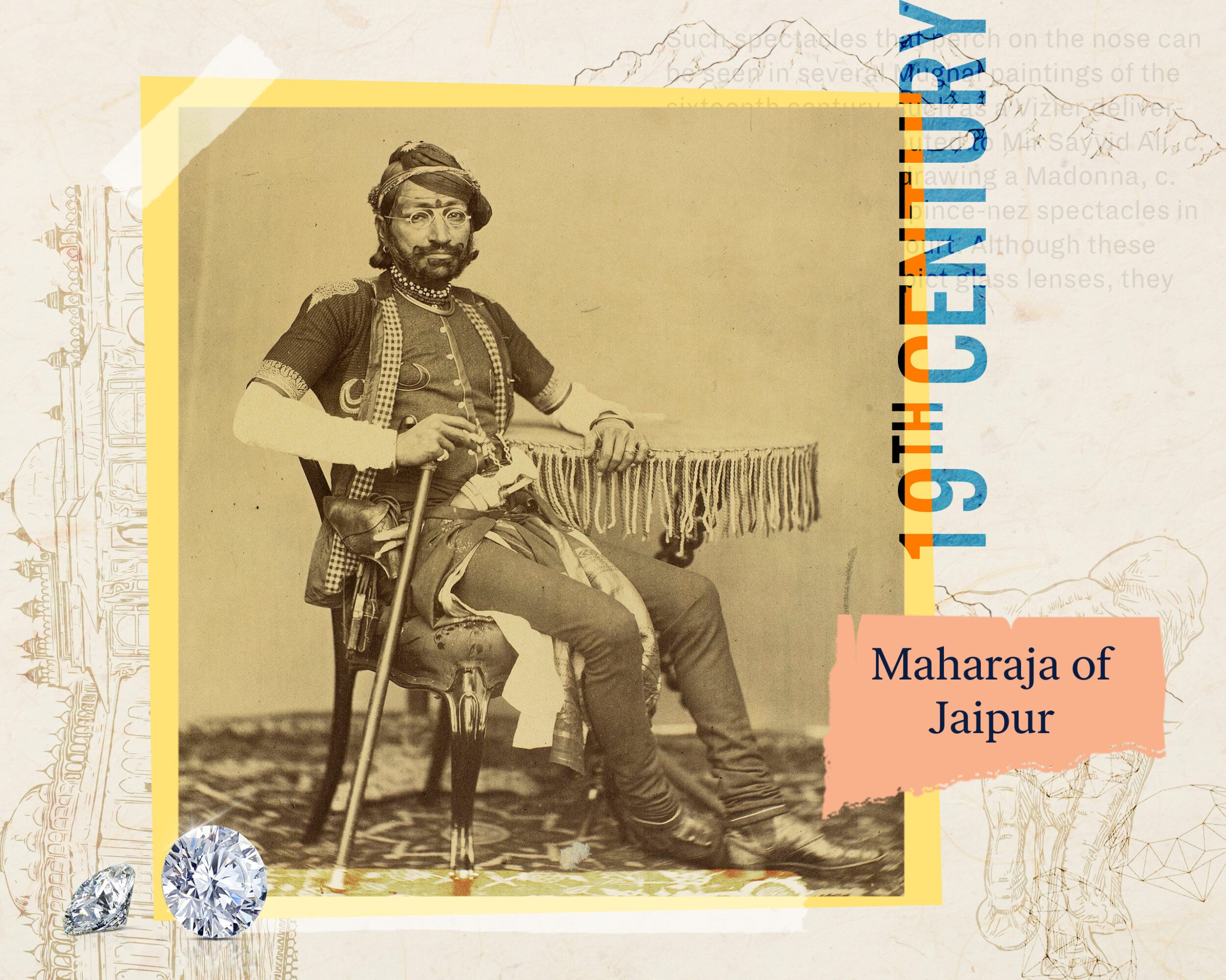 Maharaja wearing diamond spectacles