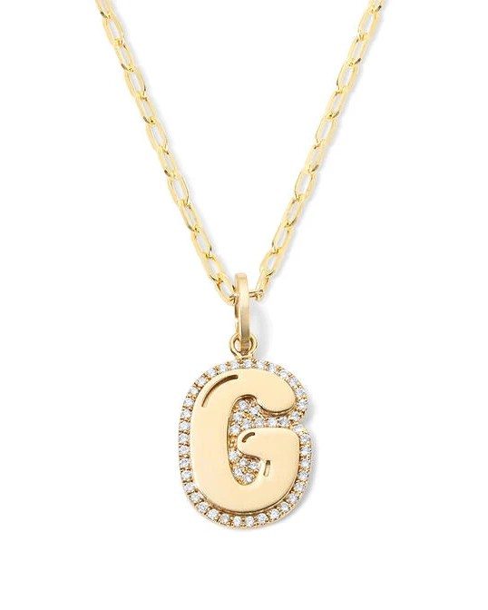 diamond initial pendant