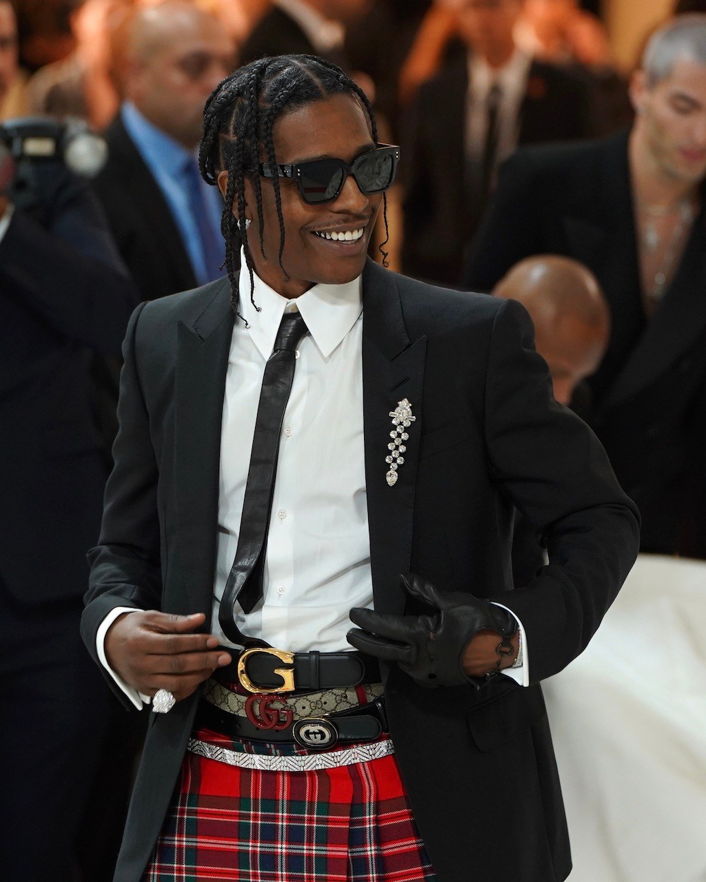 2025 Met Gala co-chair A$AP Rocky exemplifies the modern dandy diamond style.