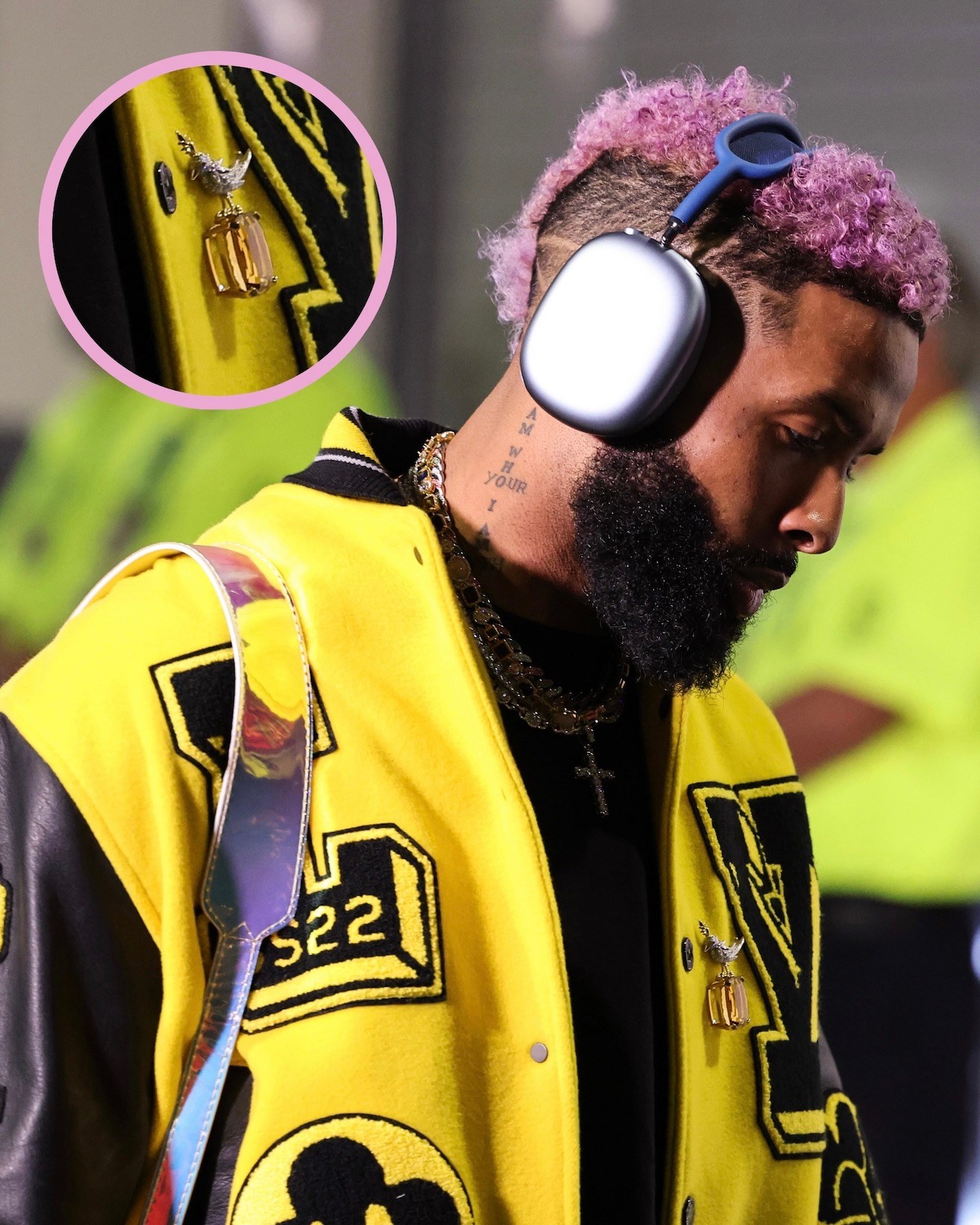 Odell Beckham Jr. exemplifies the modern dandy diamond style in a Tiffany Bird on a Rock brooch..