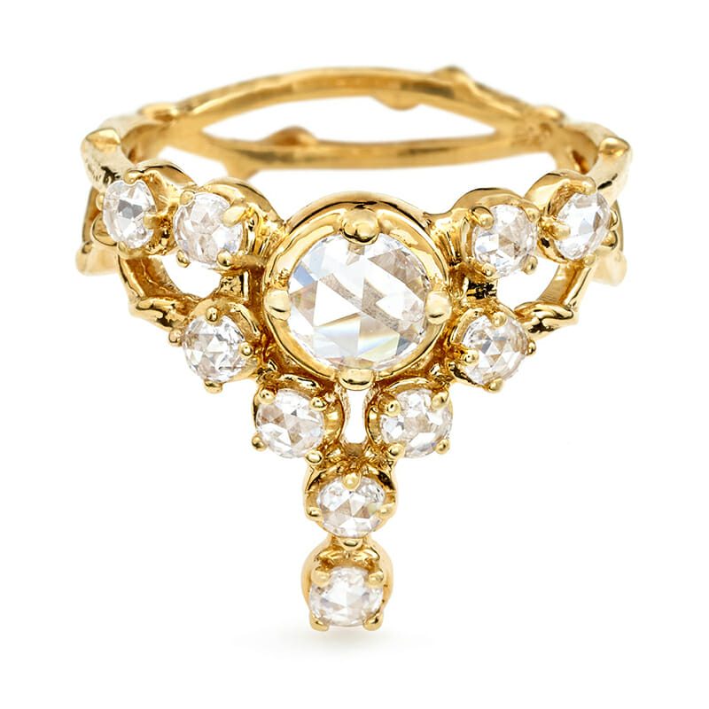 rose cut diamond engagement ring