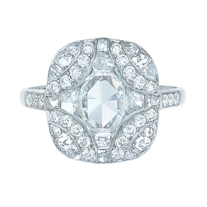 rose cut diamond engagement ring