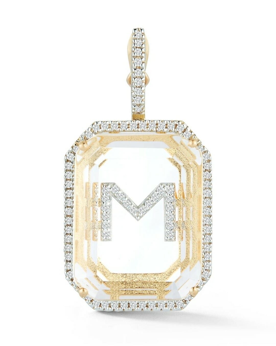 Mateo 14kt Large Diamond Frame Secret Initial Charm
