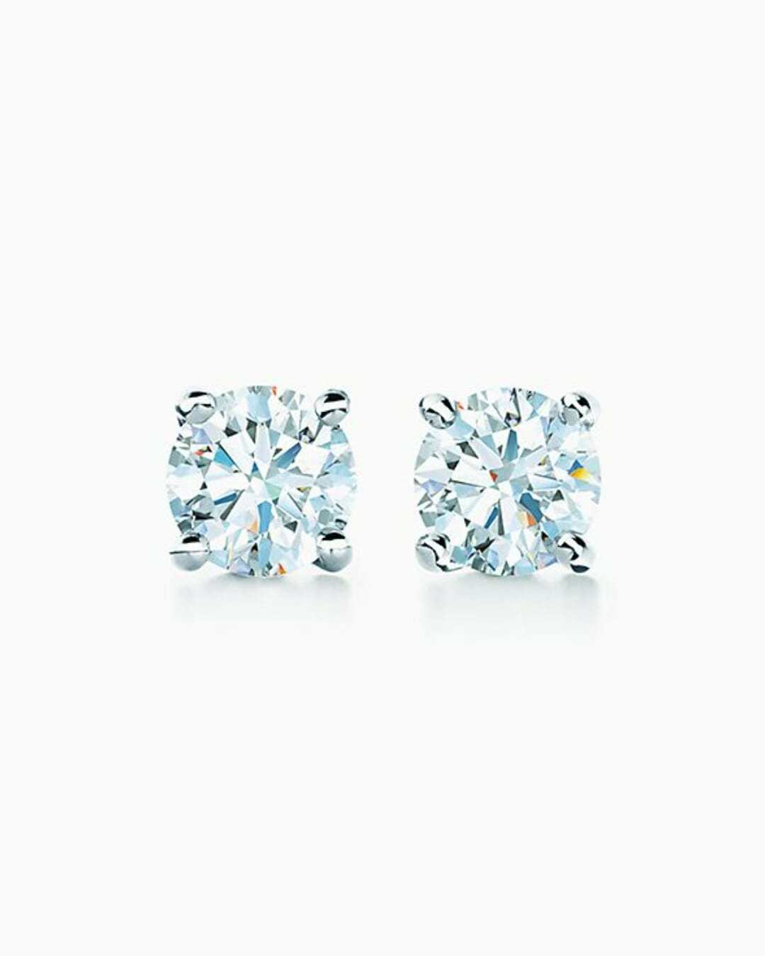 Tiffany & Co. Solitaire Diamond Stud Earrings in Platinum