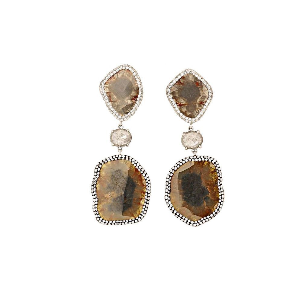 brown diamond earrings