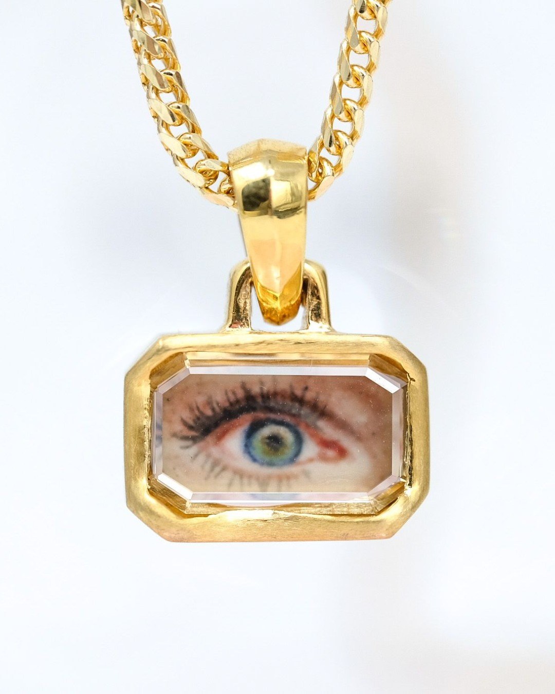 portrait cut diamond necklace by Kelty Pelechytik