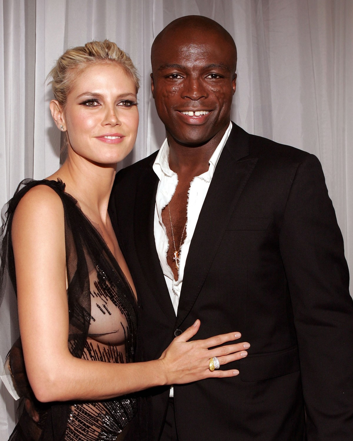 Heidi Klum wearing yellow diamond engagement ring