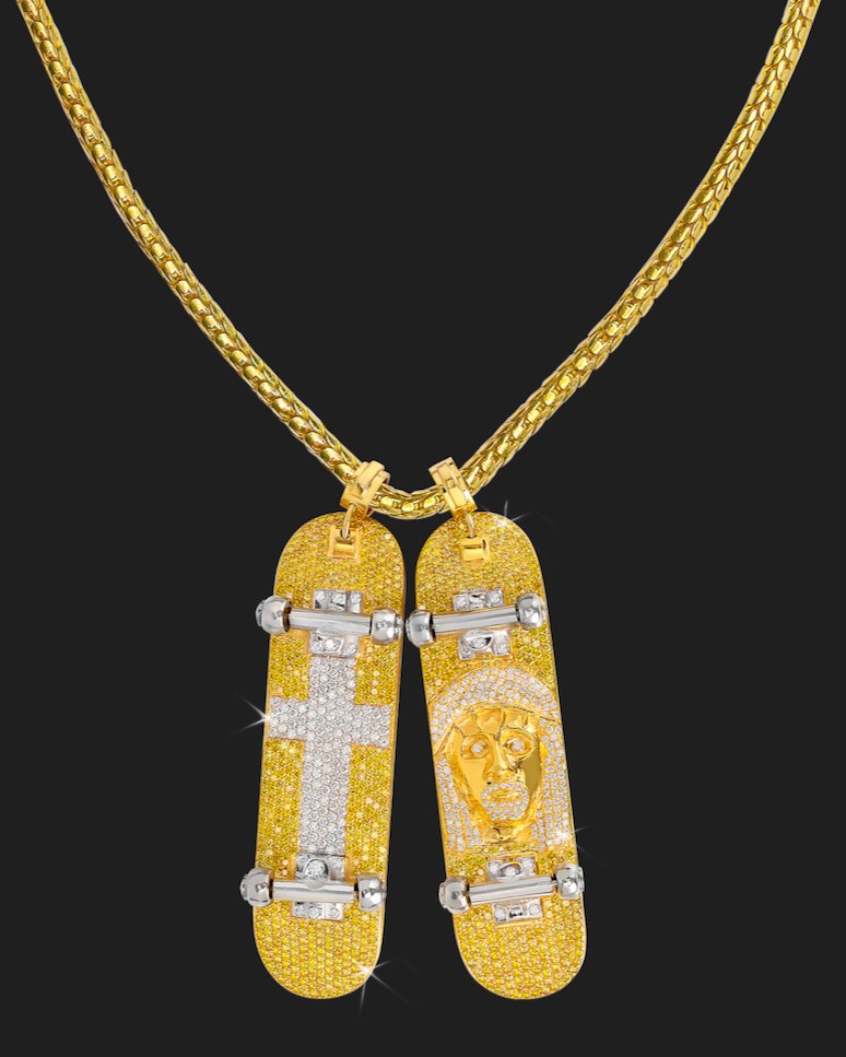 skateboard pharrell diamond jewelry auction