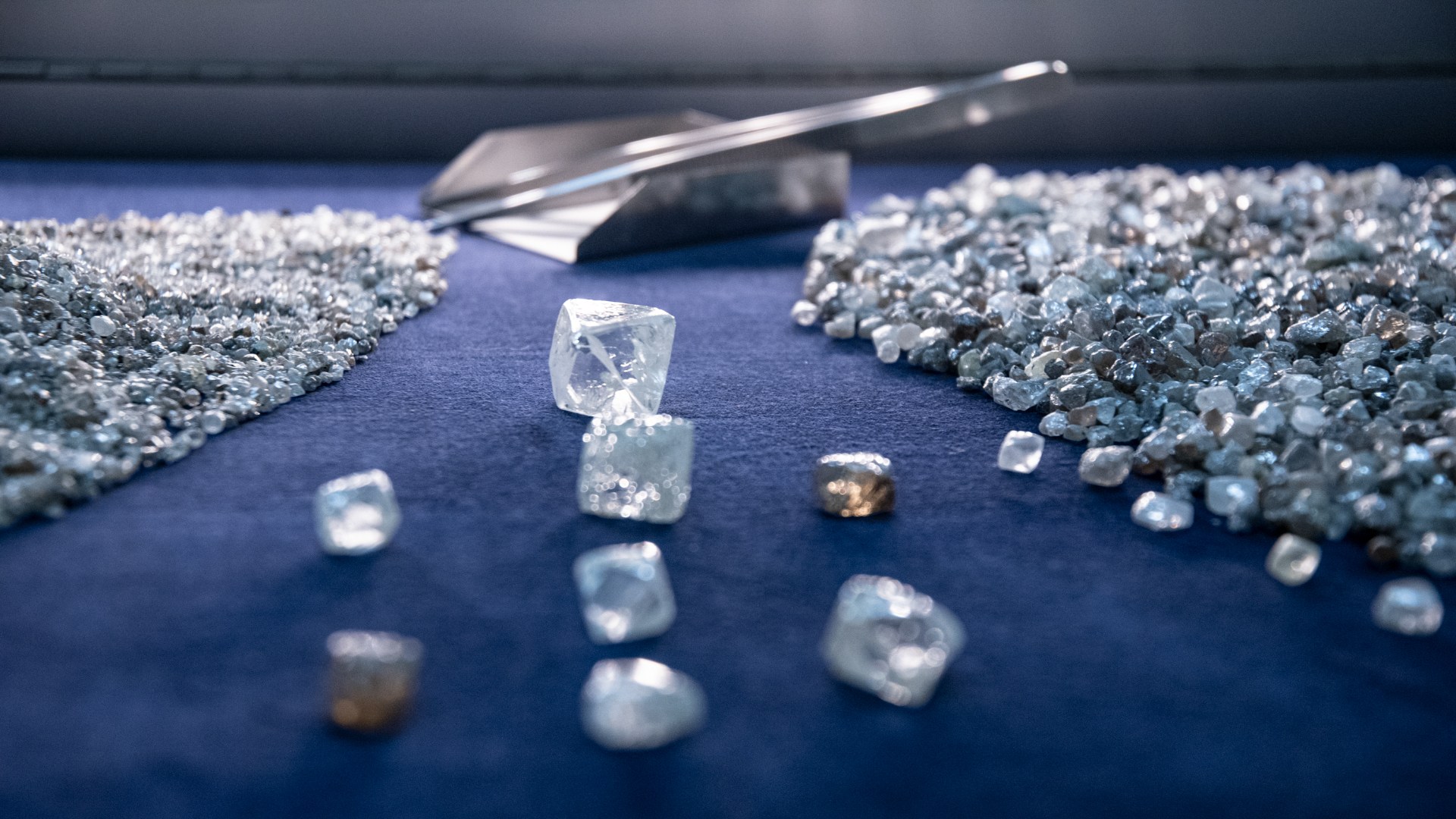 A selection of natural rough diamonds recovered from the Gahcho Kué diamond mine in the Northwest Territories
