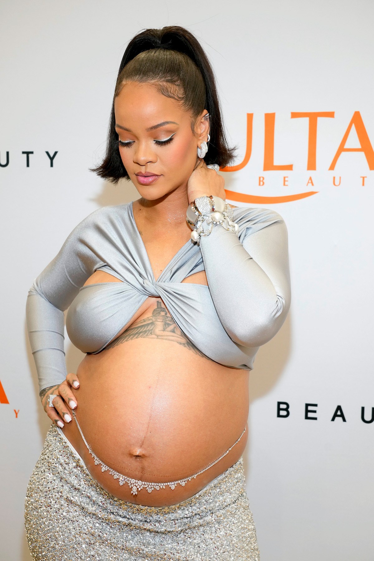 Rihanna Wore a Messika Belly Chain for a 2022 Fenty Beauty Event at Ulta