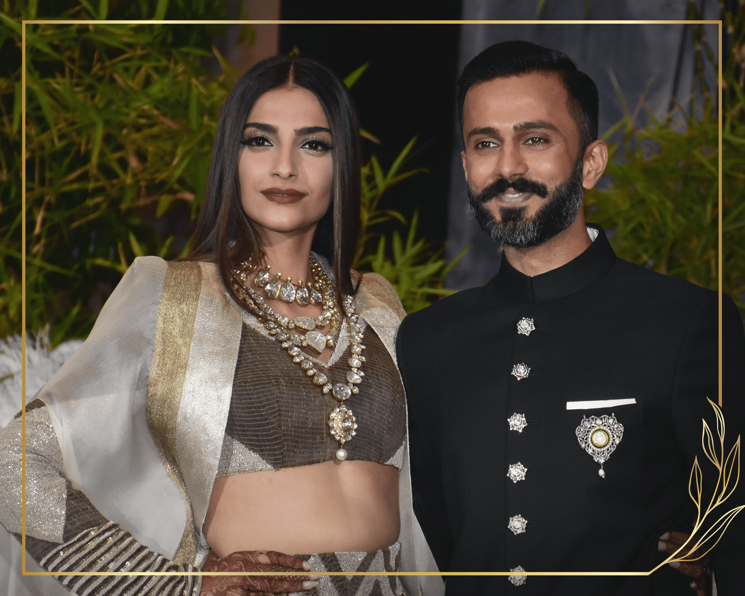 Sonam Kapoor with a heavy four-tiered natural diamond necklace