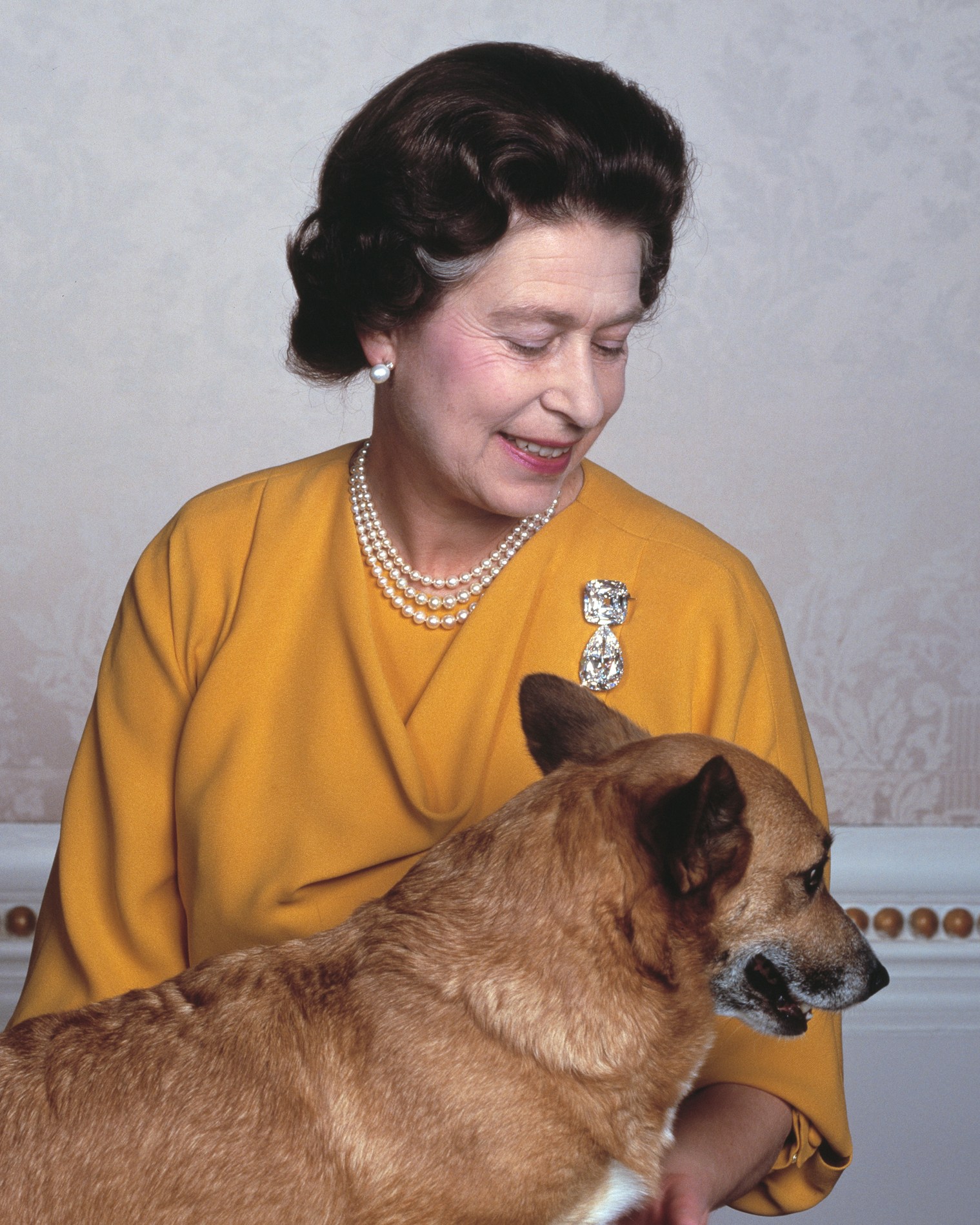 Queen Elizabeth II Wearing Cullinans III and IV, in the brooch she called 'Granny's Chips'