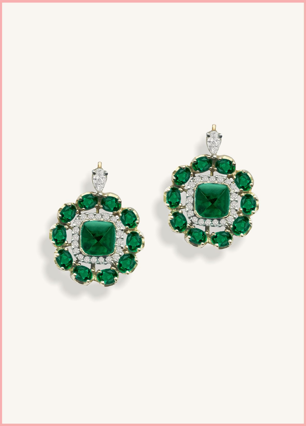 Green natural diamond earrings