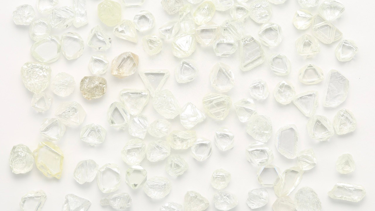 A selection of rough diamonds purchased by GemFair from Sierra Leone