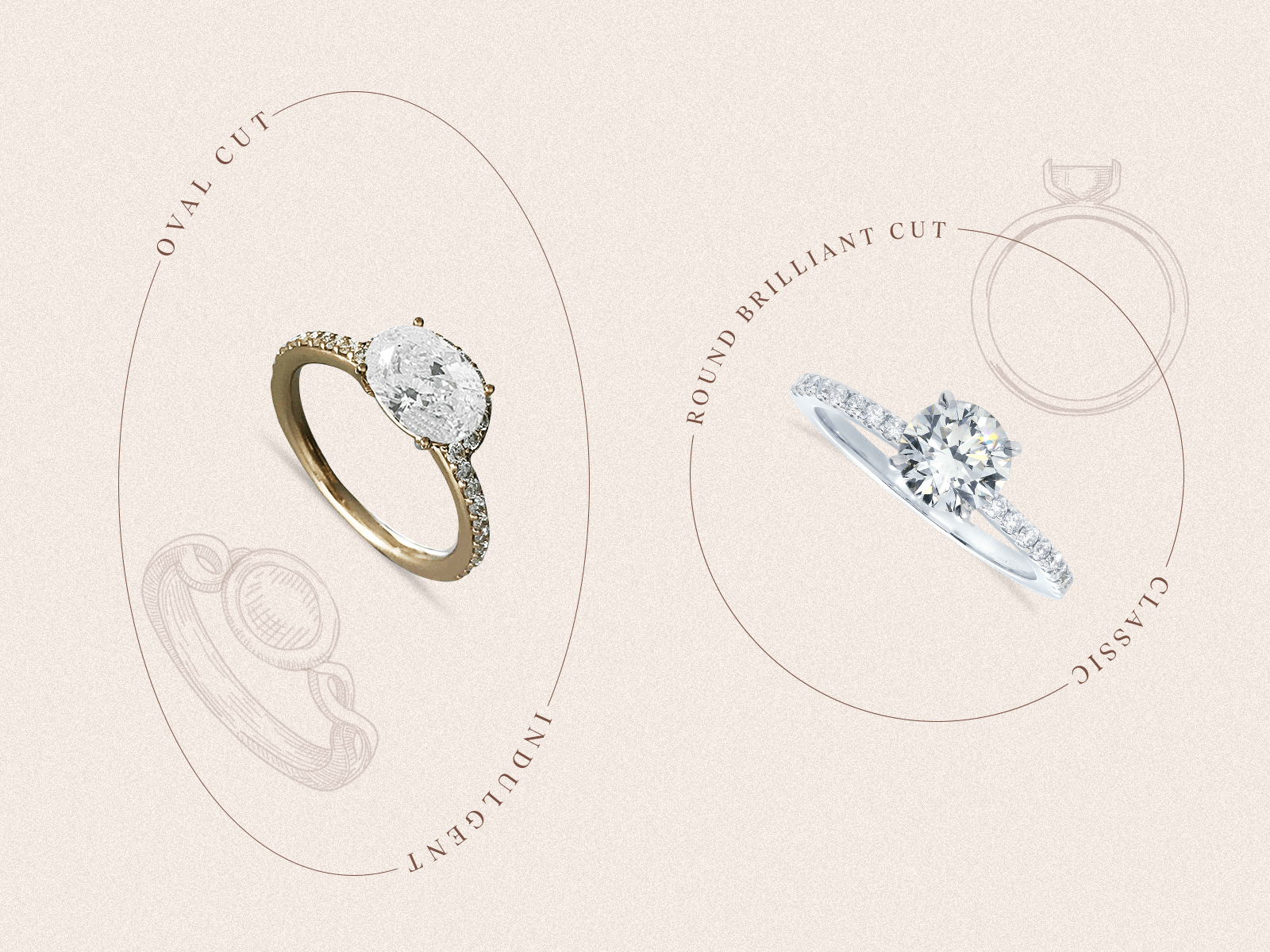 Flawless oval cut diamond rings