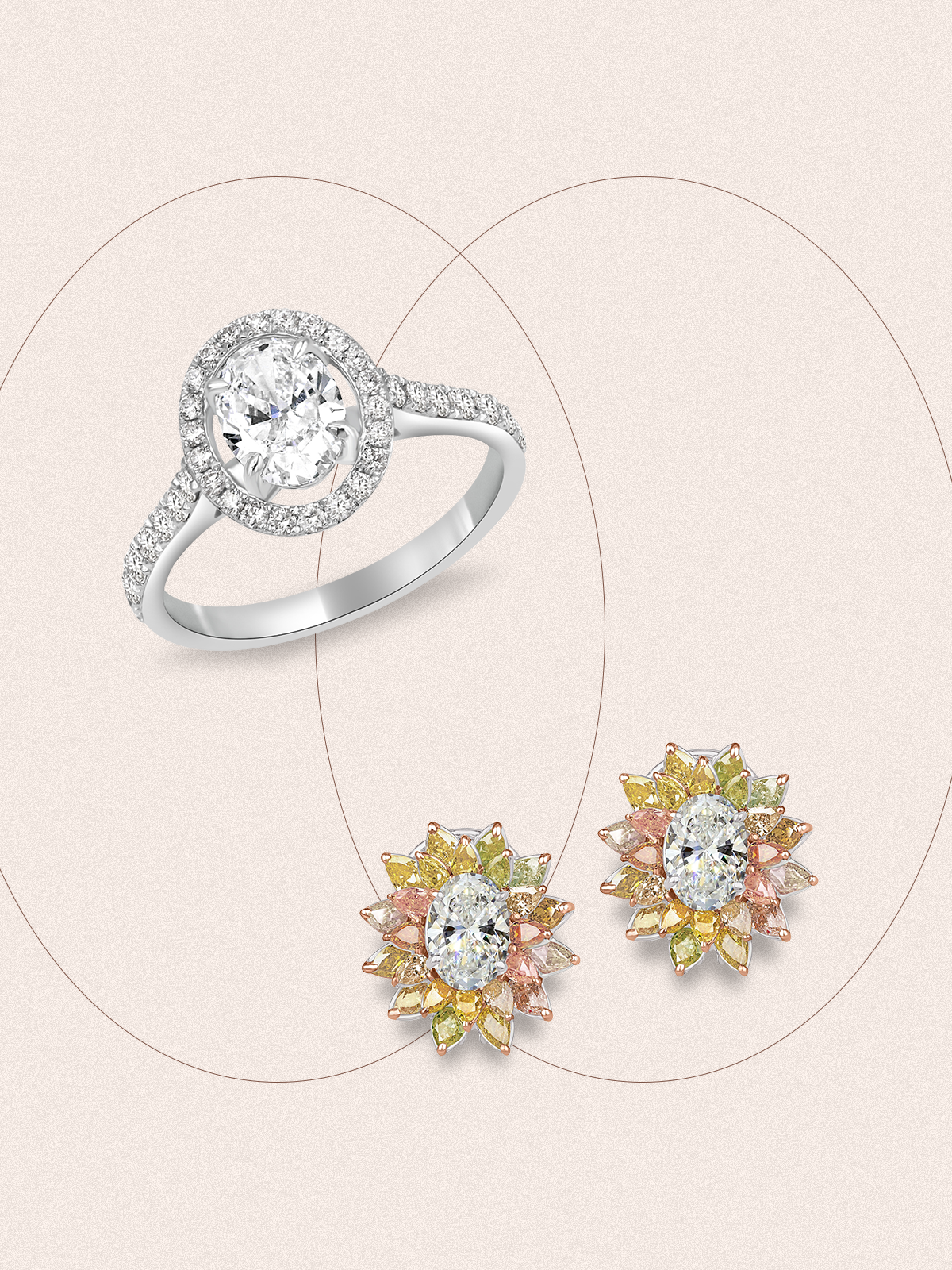 Vintage-inspired oval diamond ring