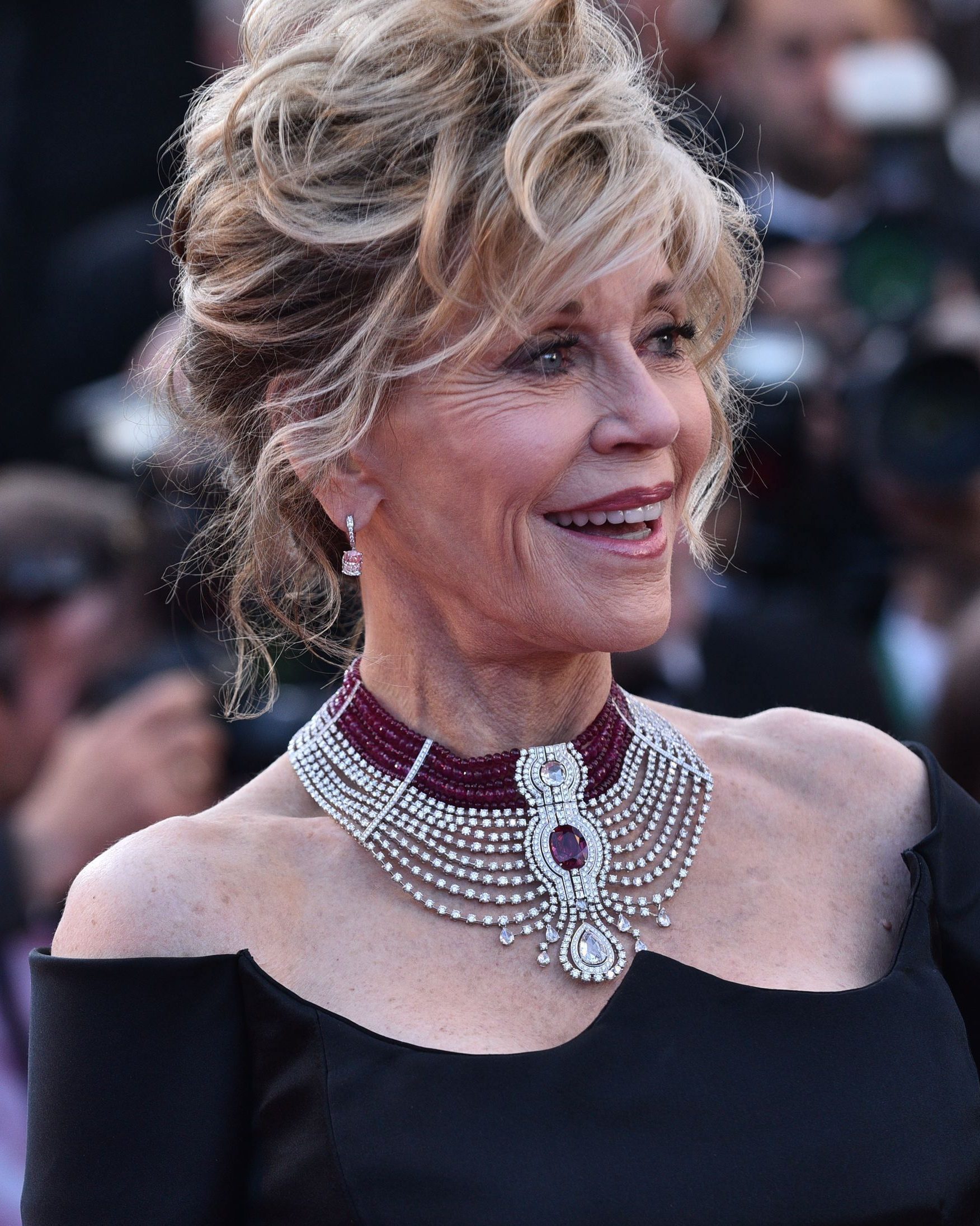 Jane Fonda Wore Cartier Diamond Jewelry to the 2015 Cannes Film Festival