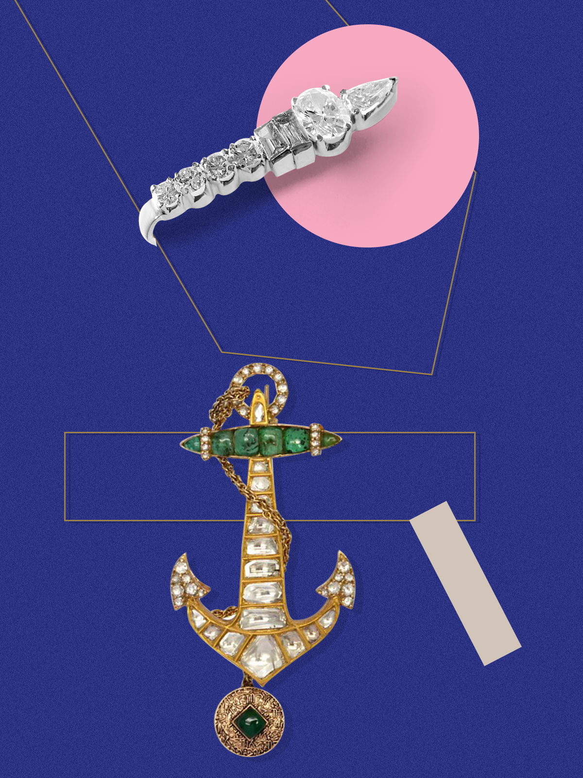 Tie Pin by Nornament and Brooch by Birdhichand