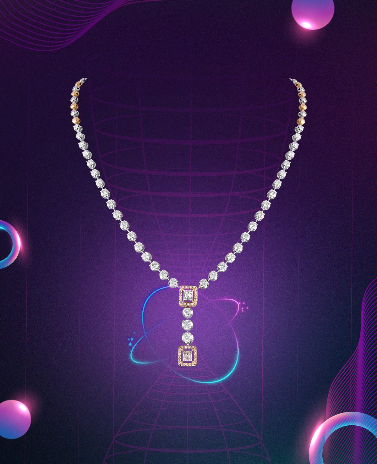 Natural diamond necklace by Aisshpra