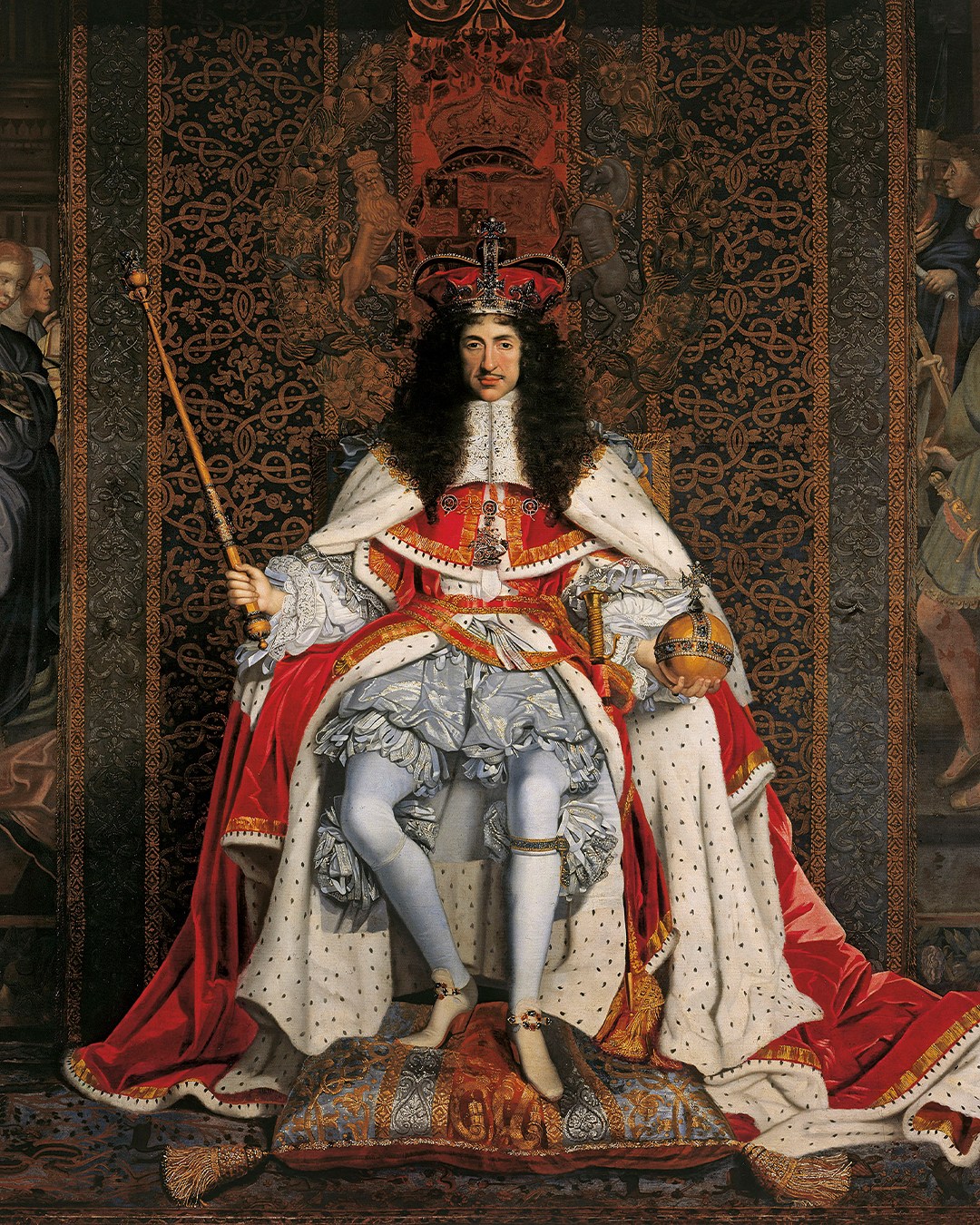 A portrait of King Charles II at his coronation